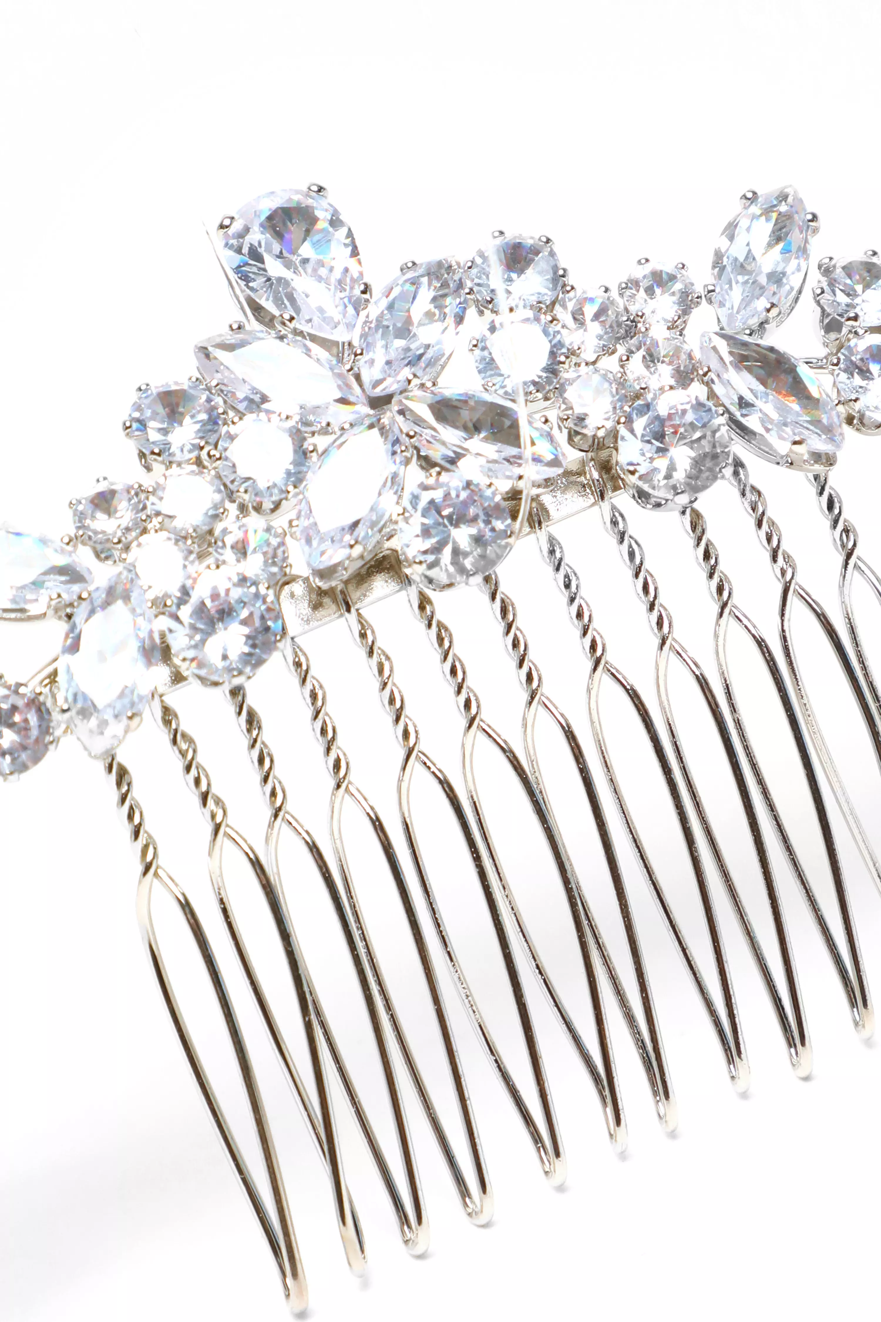 Bridal Silver Jewel Hair Comb