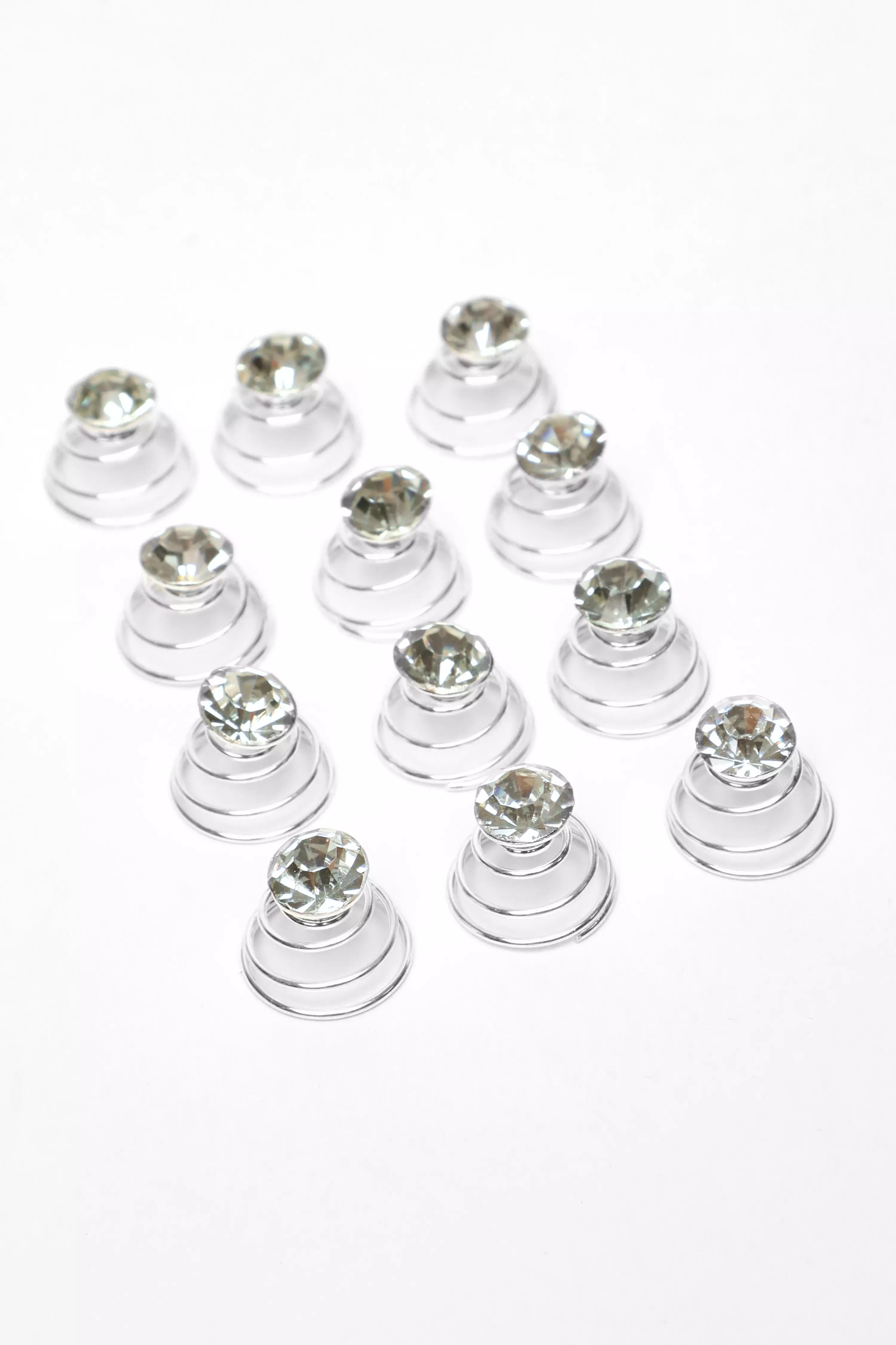 Diamante Silver Twist Hair Pins