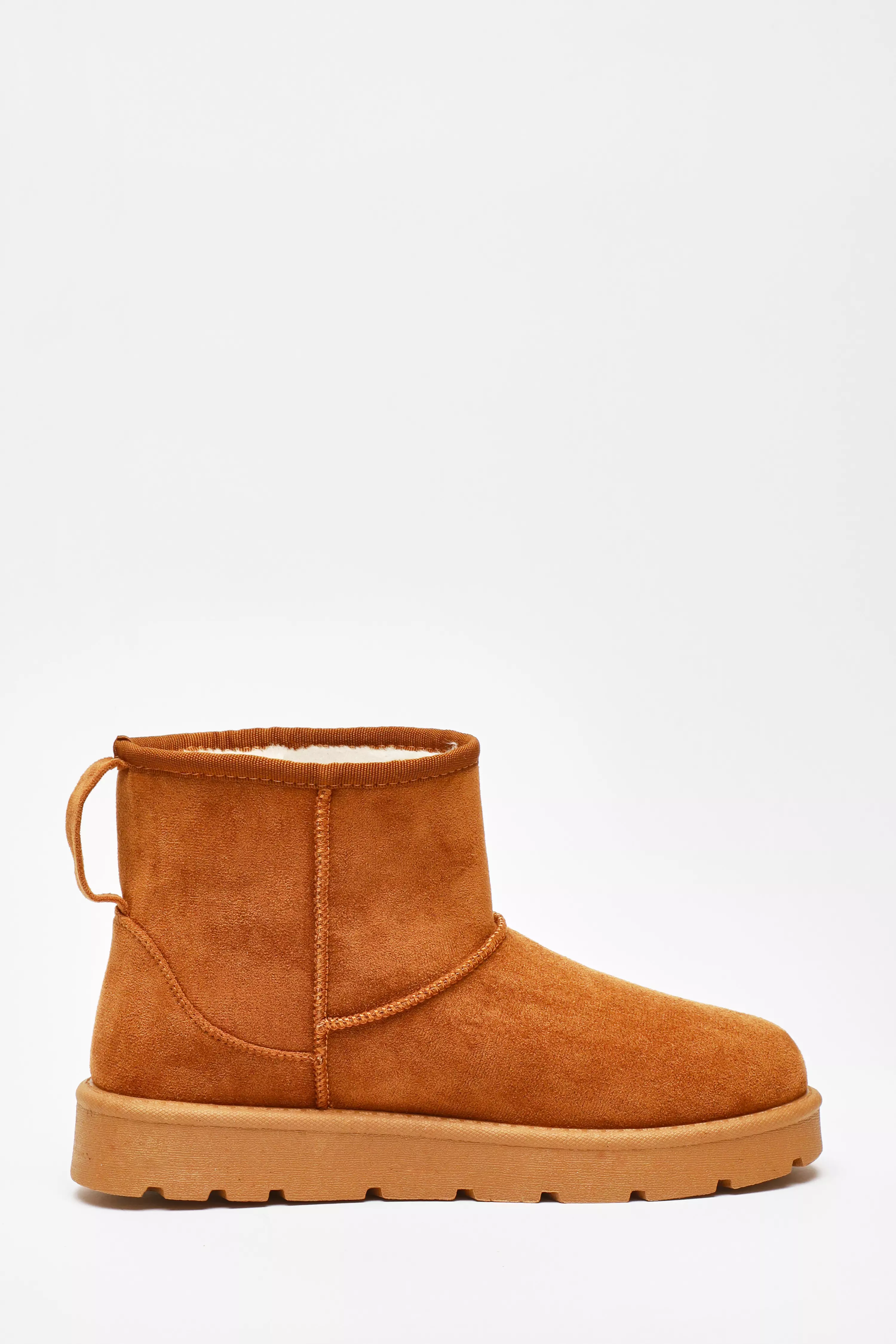 Tan Faux Suede Ankle Boots