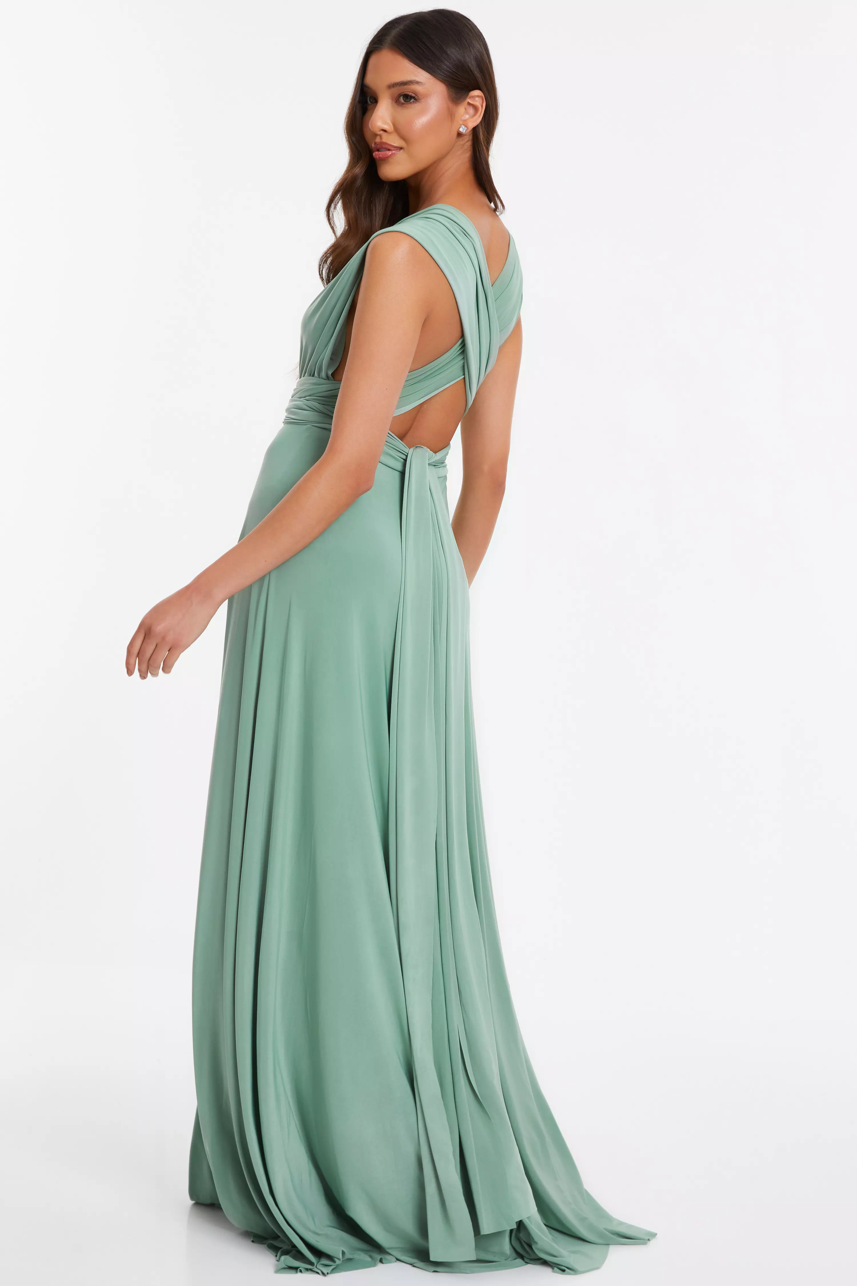 Sage Green Cross Back Maxi Dress