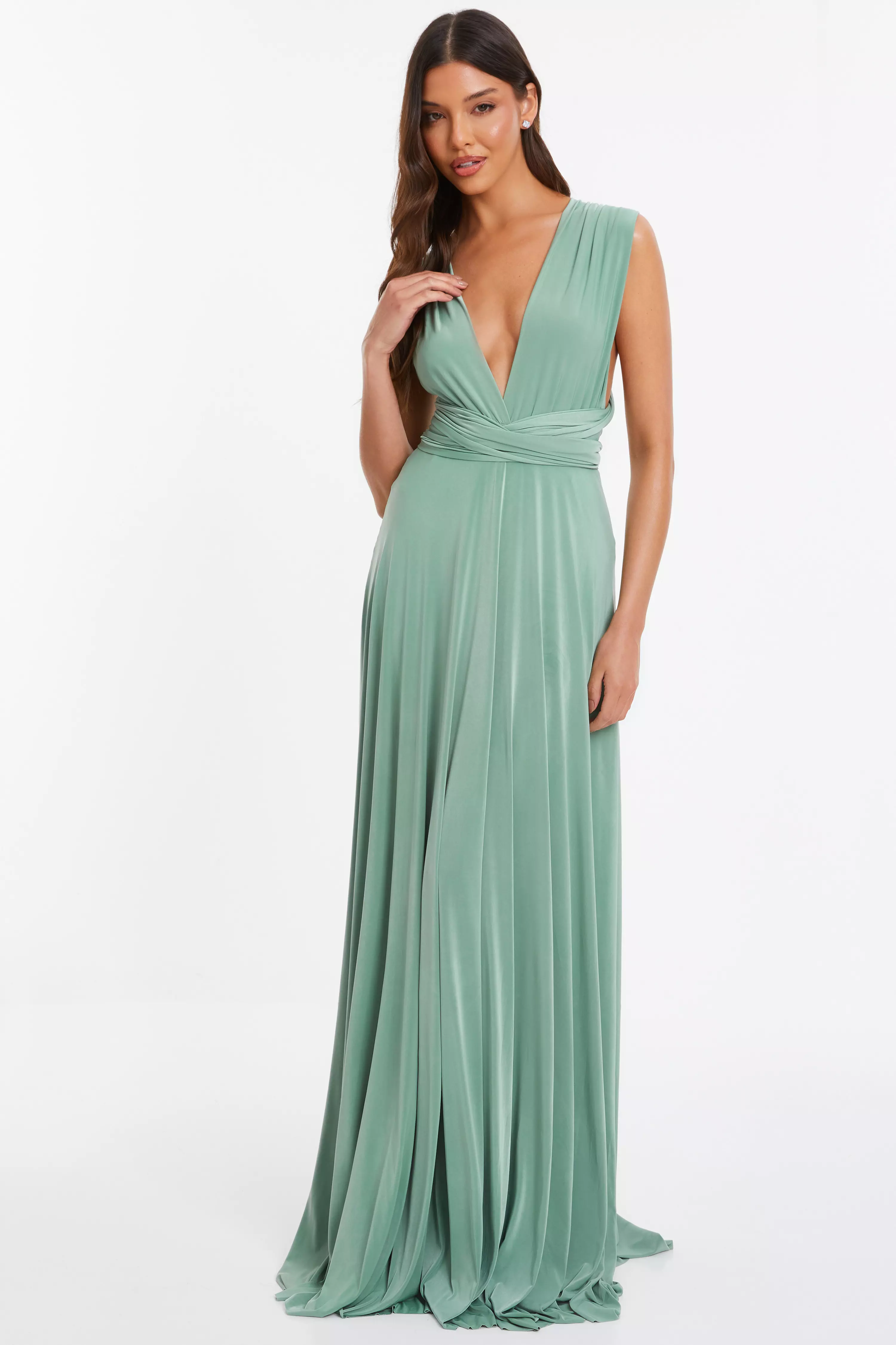 Sage Green Cross Back Maxi Dress