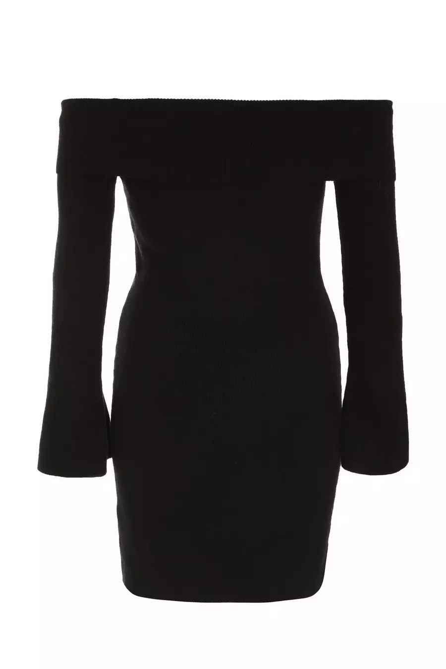 Black ribbed bardot dress best sale