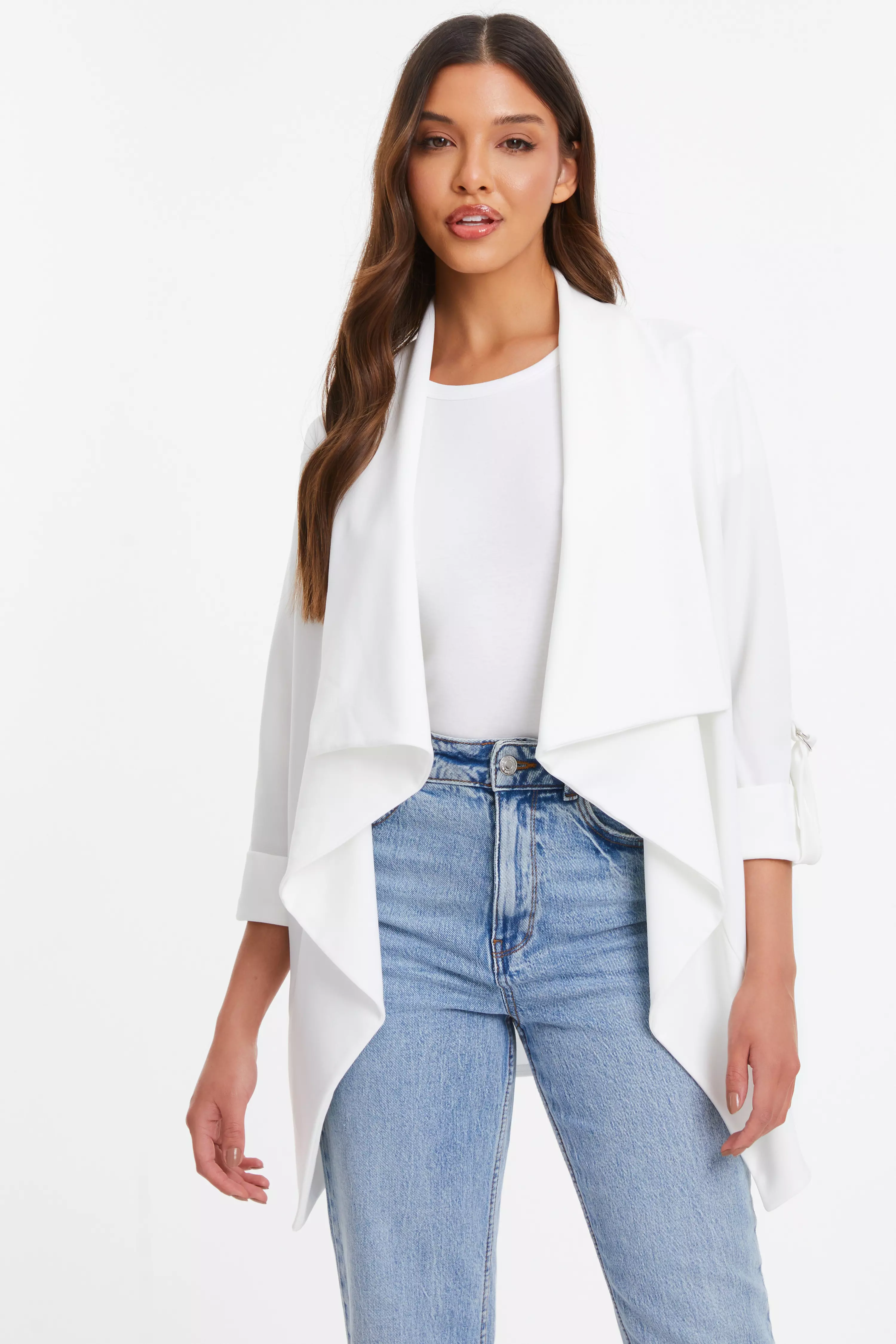 White Waterfall Blazer