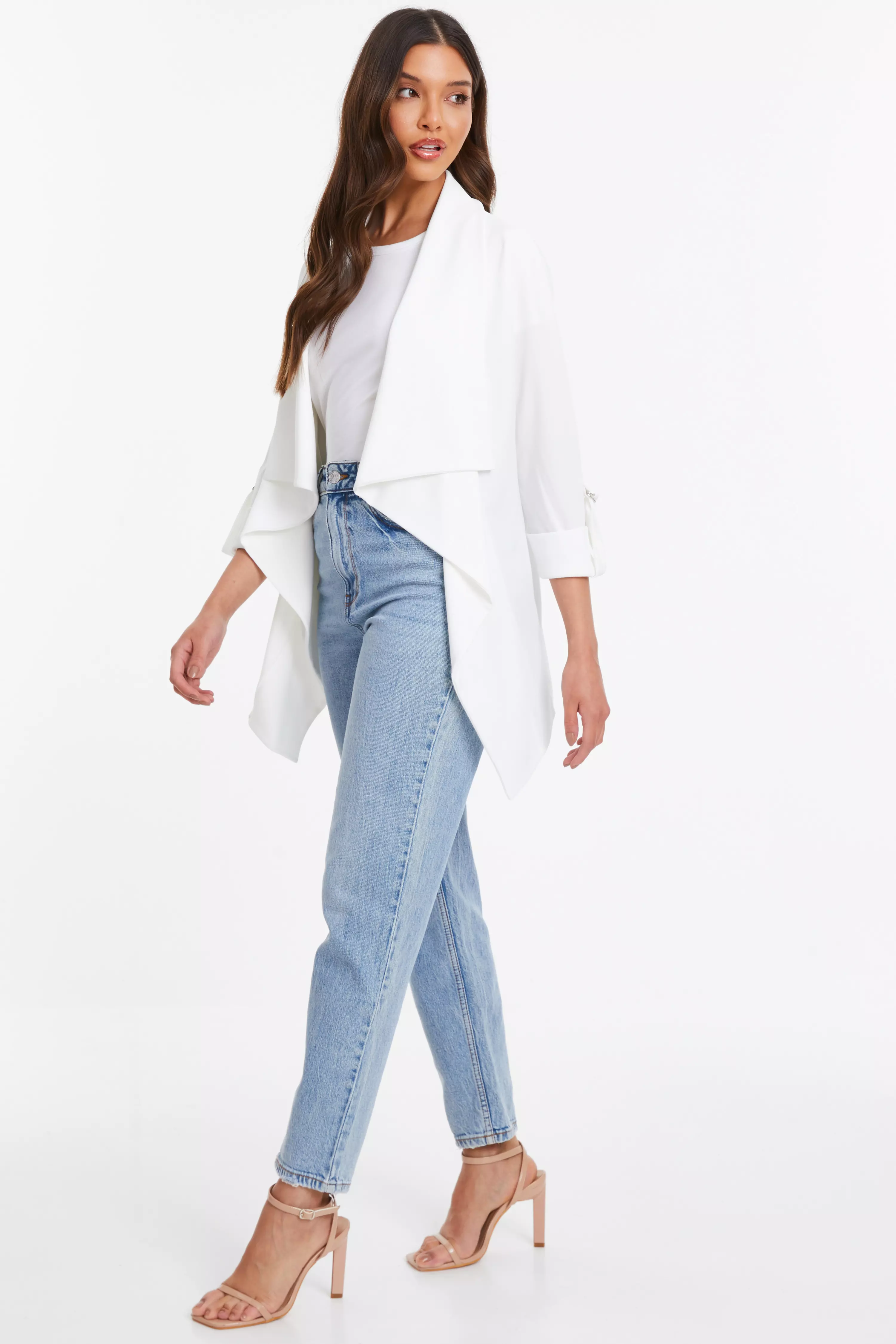 White Waterfall Blazer