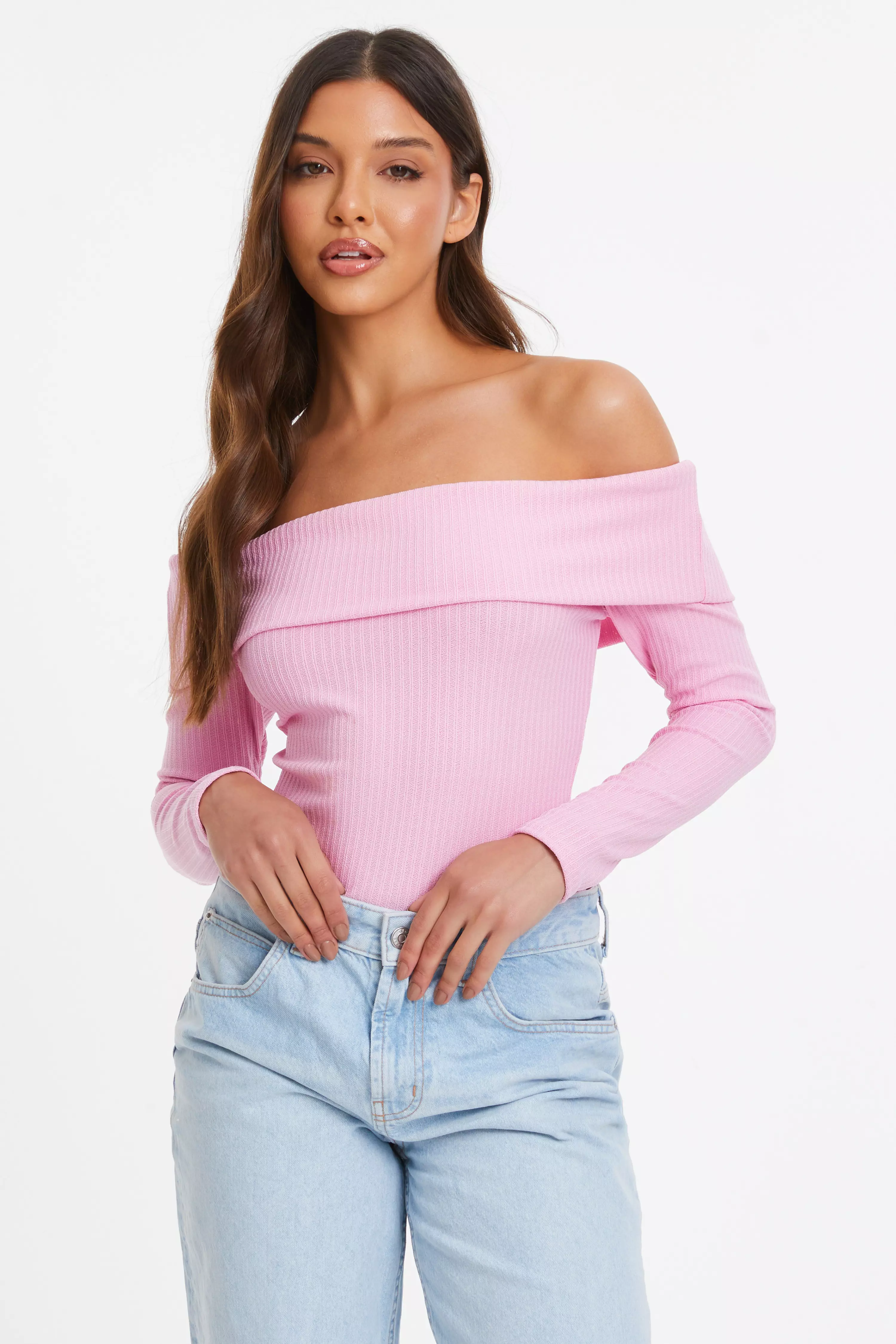 Pink Bardot Top