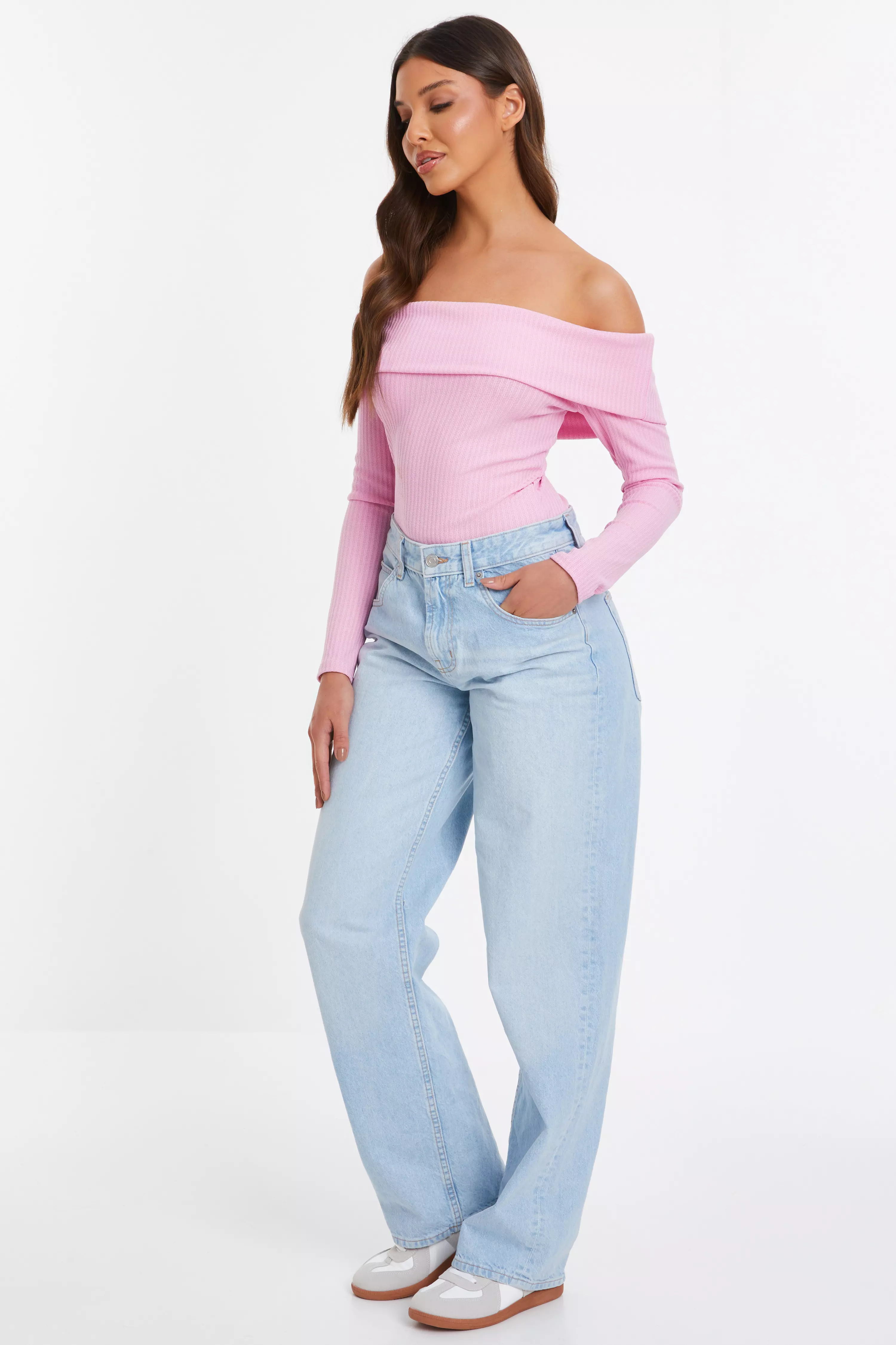 Pink Bardot Top