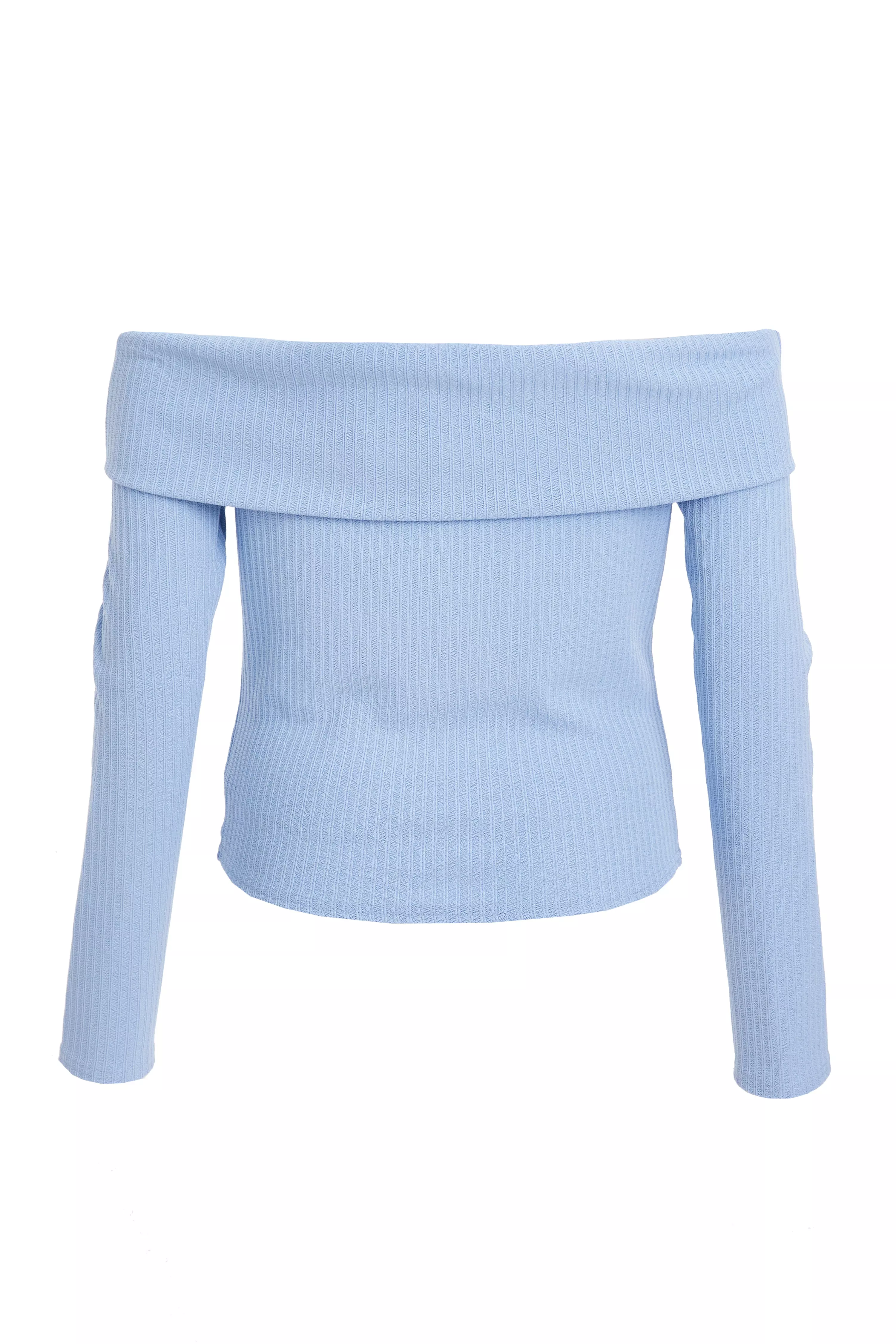 Light Blue Bardot Top