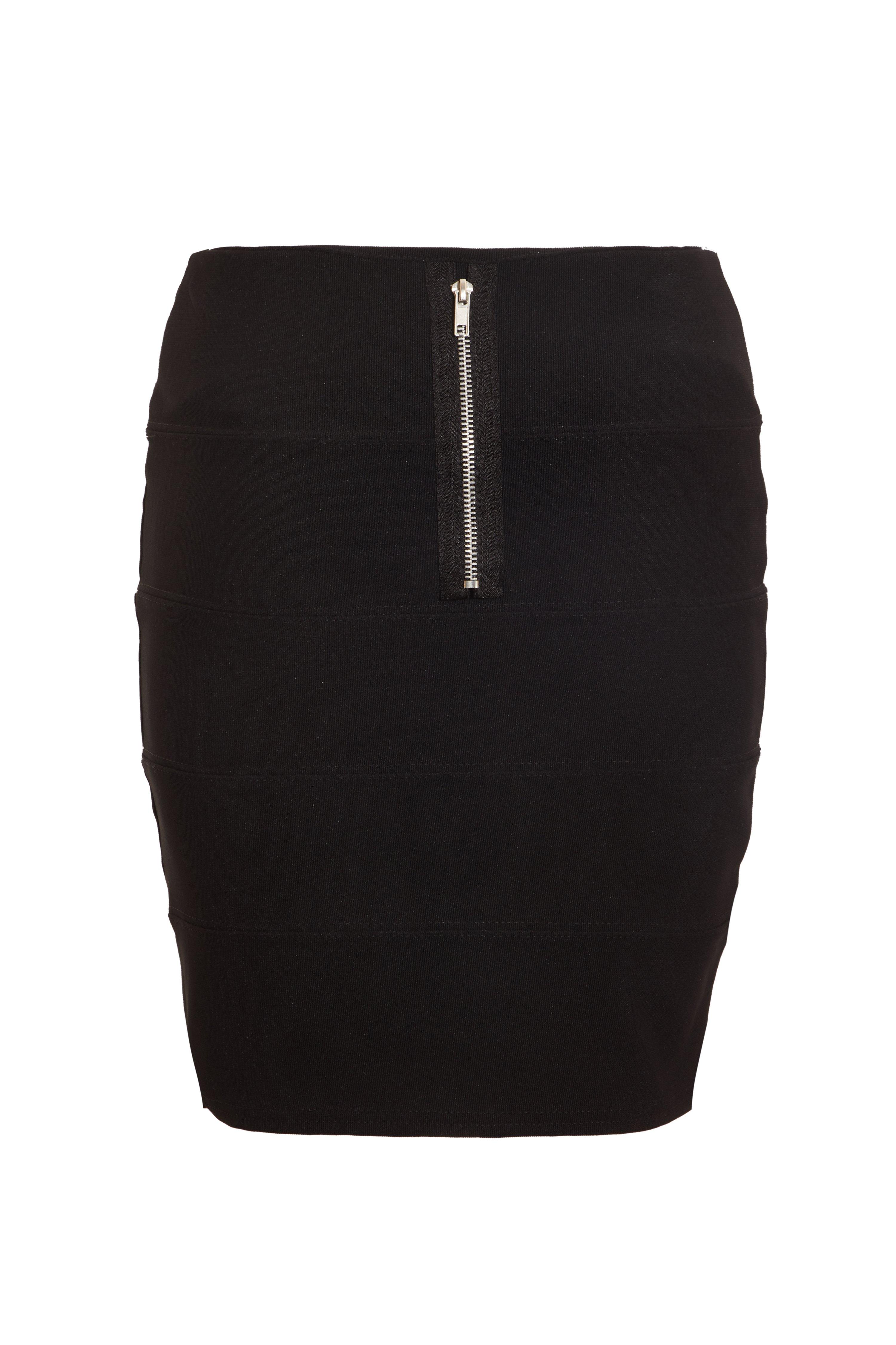 Black Ribbed Bodycon Skirt QUIZ Clothing