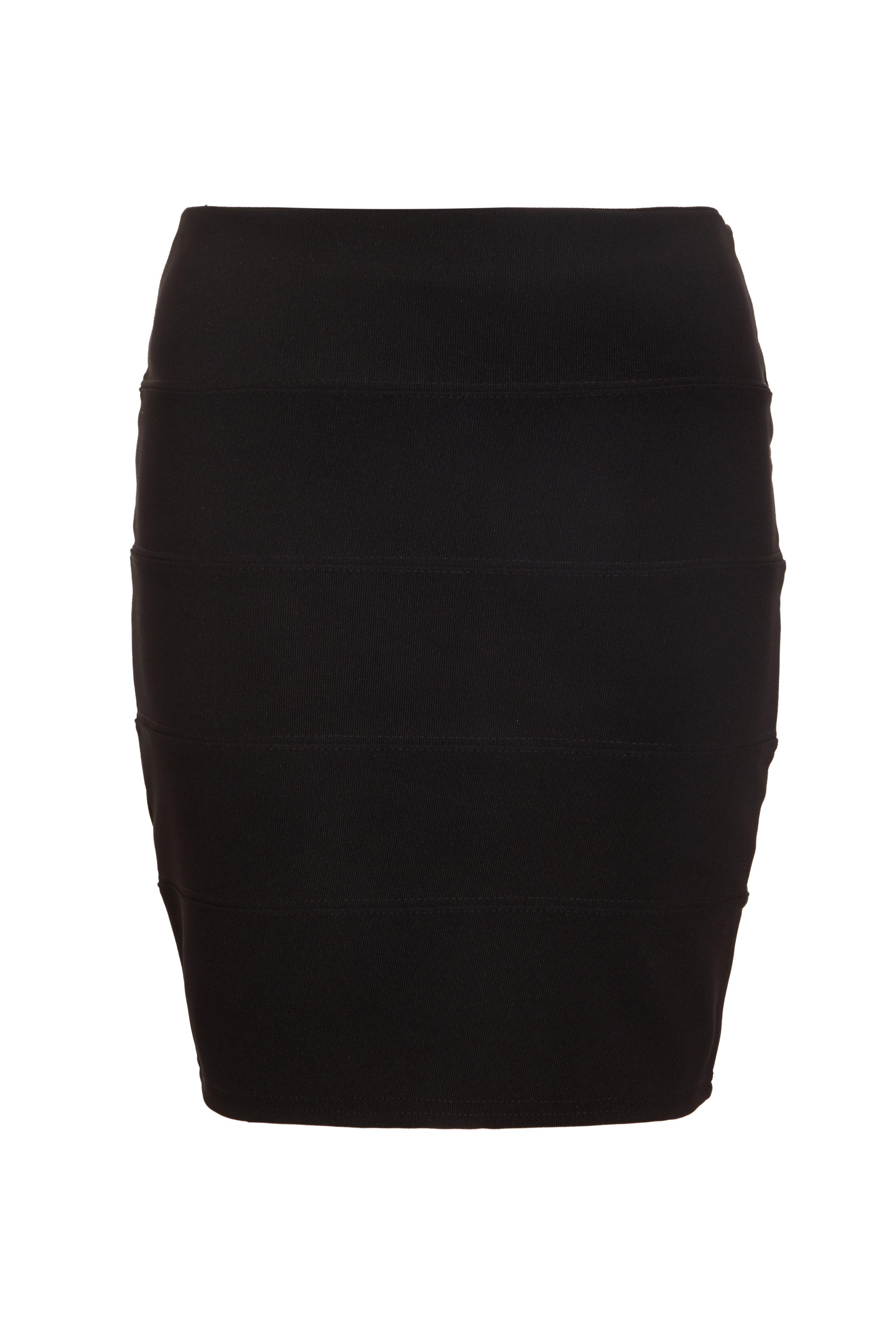 Black Ribbed Bodycon Skirt QUIZ Clothing