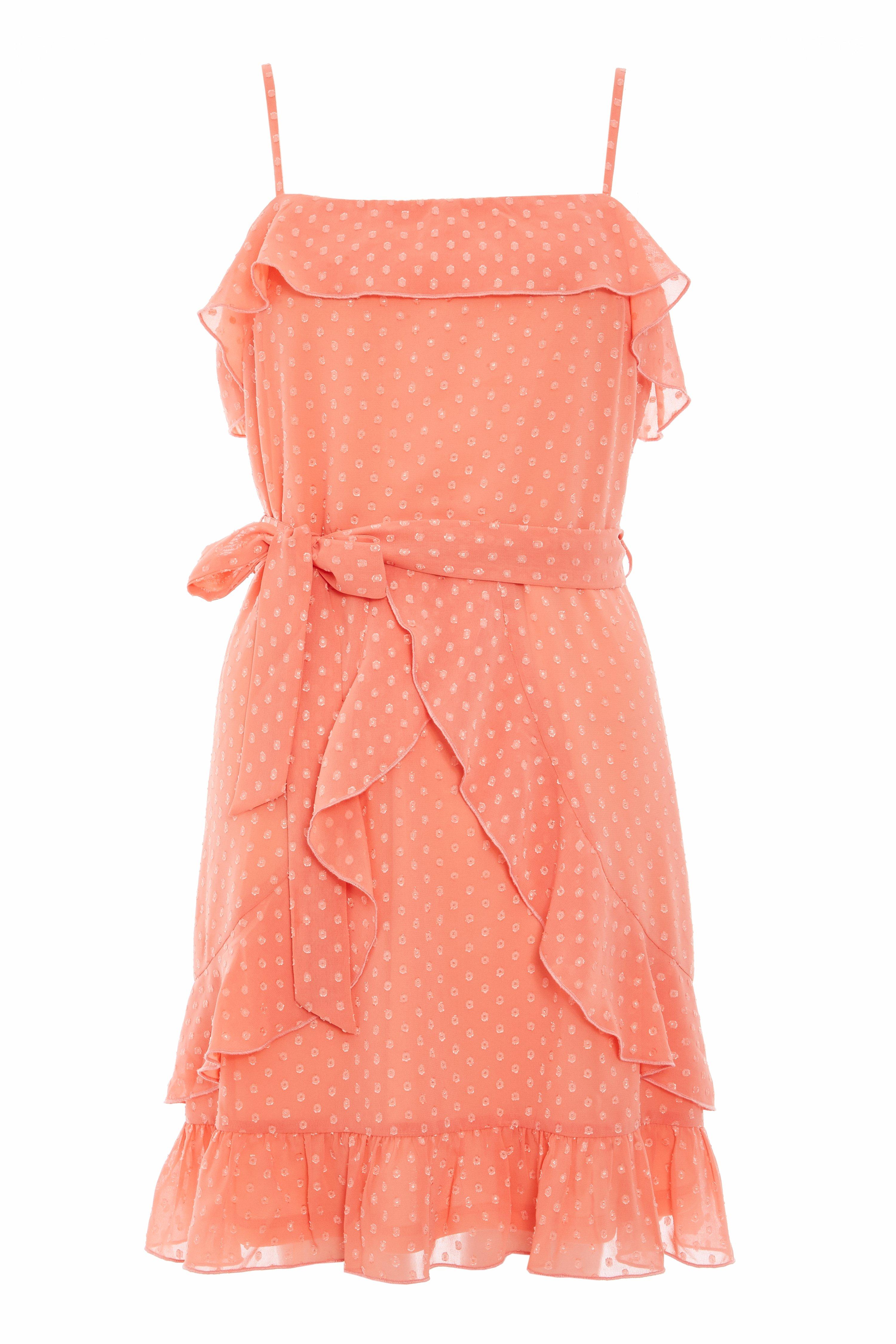 Coral polka hotsell dot dress