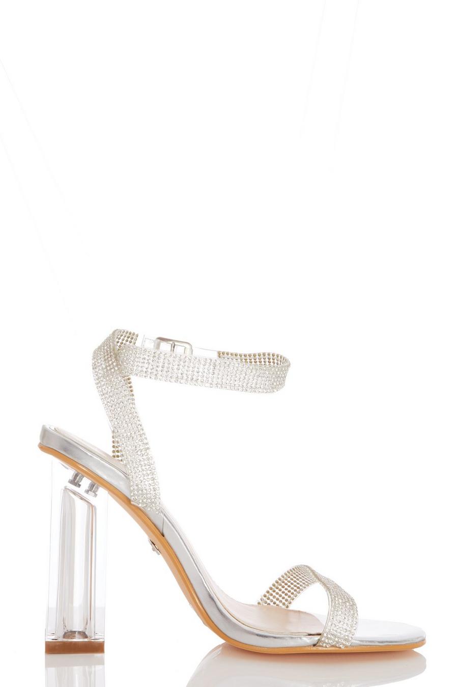 Clear on sale embellished heels