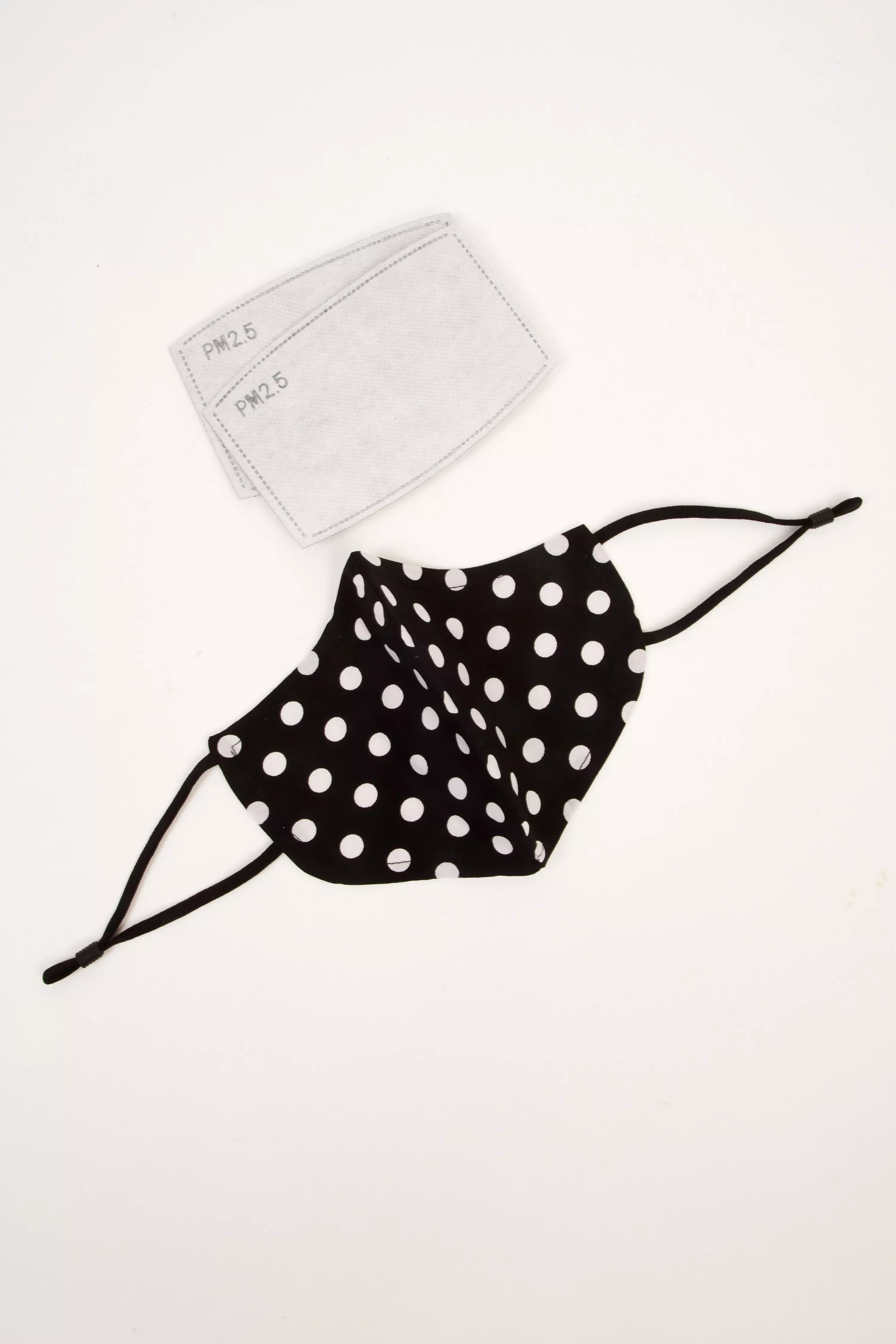 Black Polka Dot Fashion Face Mask QUIZ Clothing