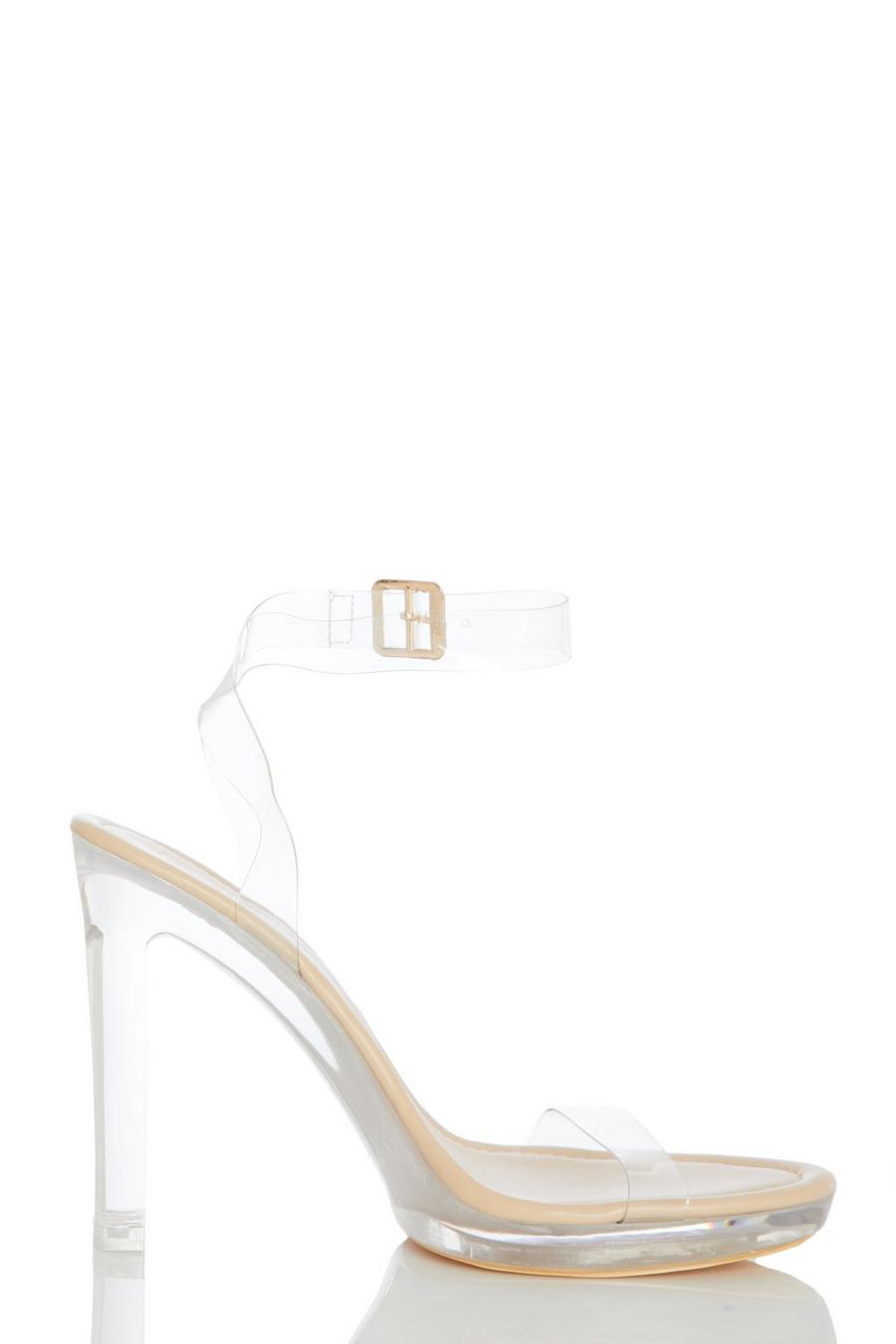 Nude clear clearance strappy heels