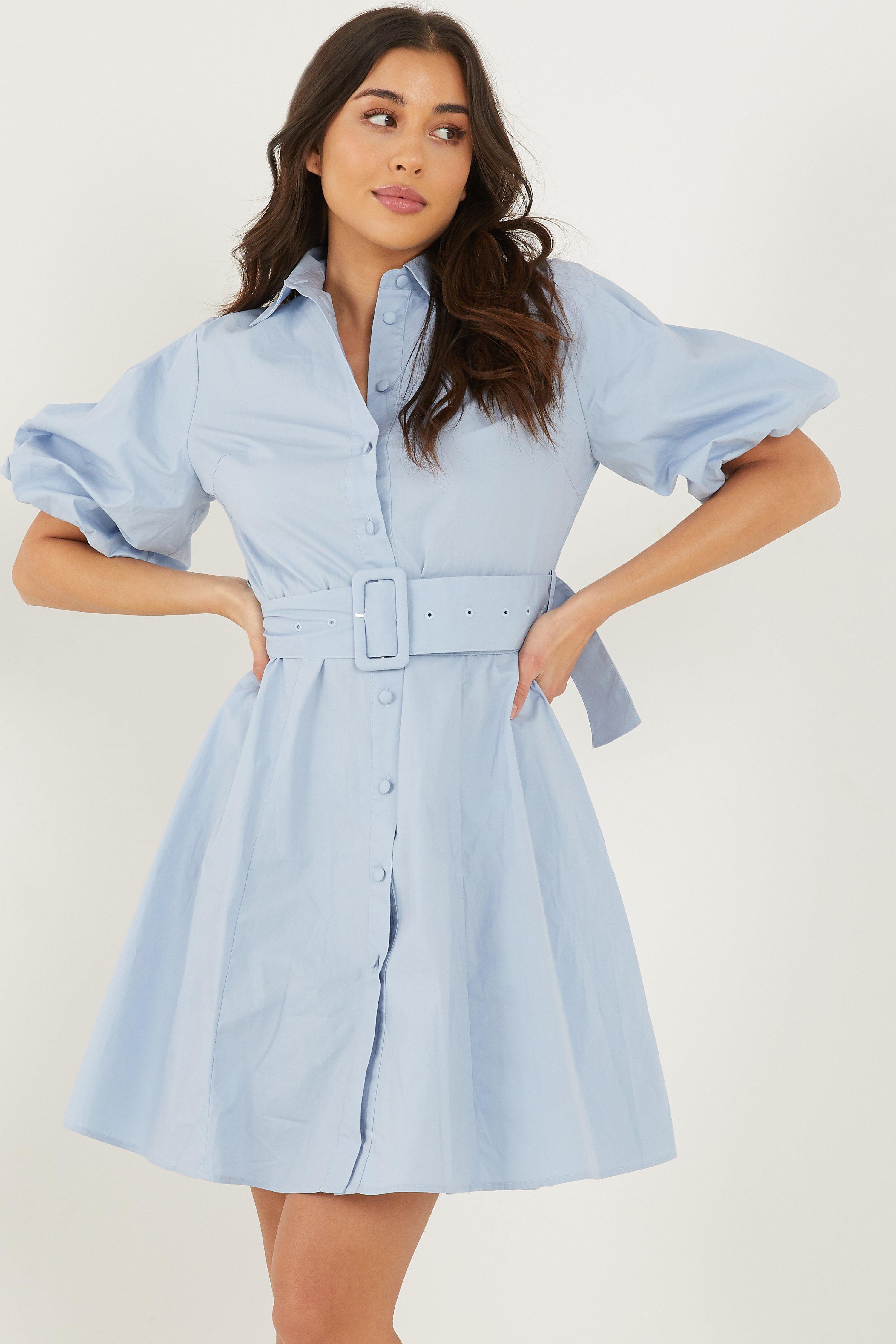 Light blue shirt outlet dress