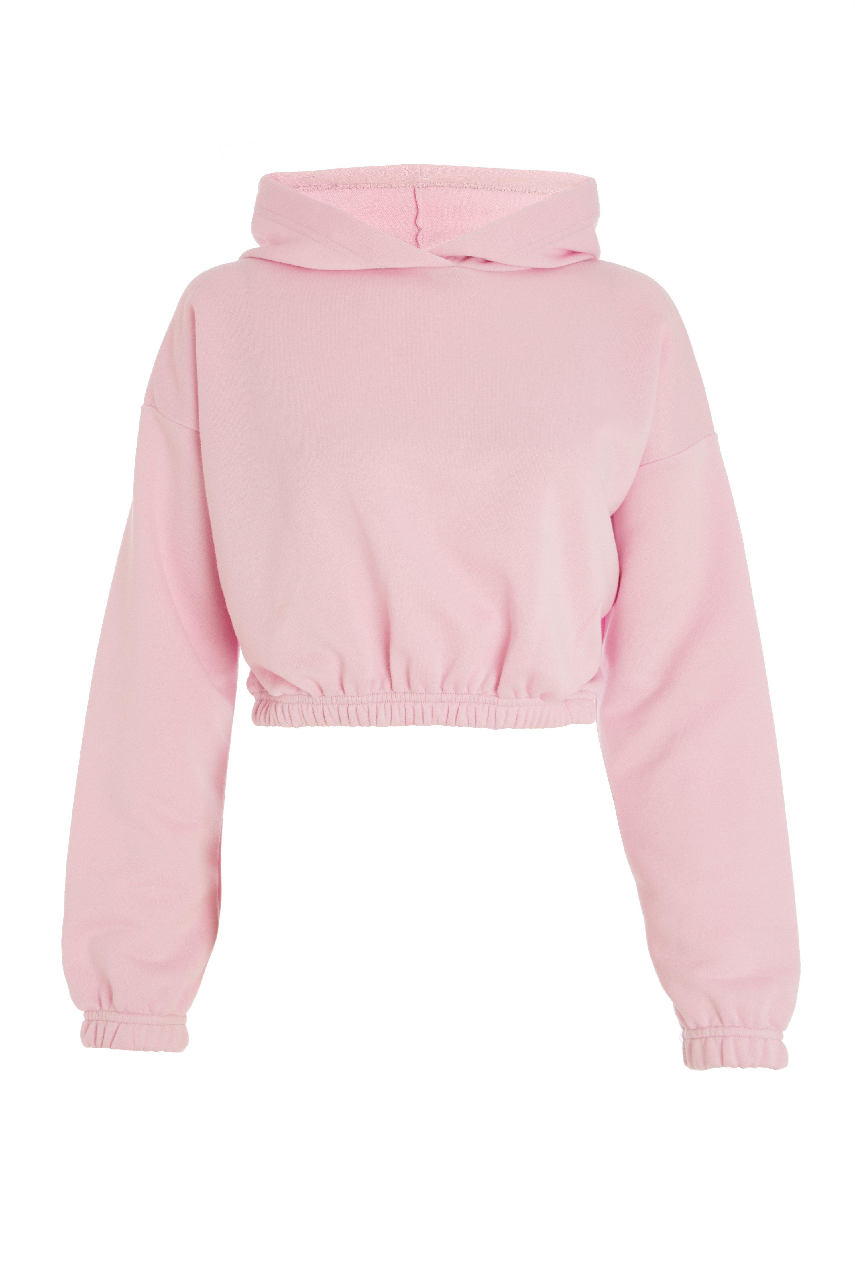 Light pink crop outlet hoodie
