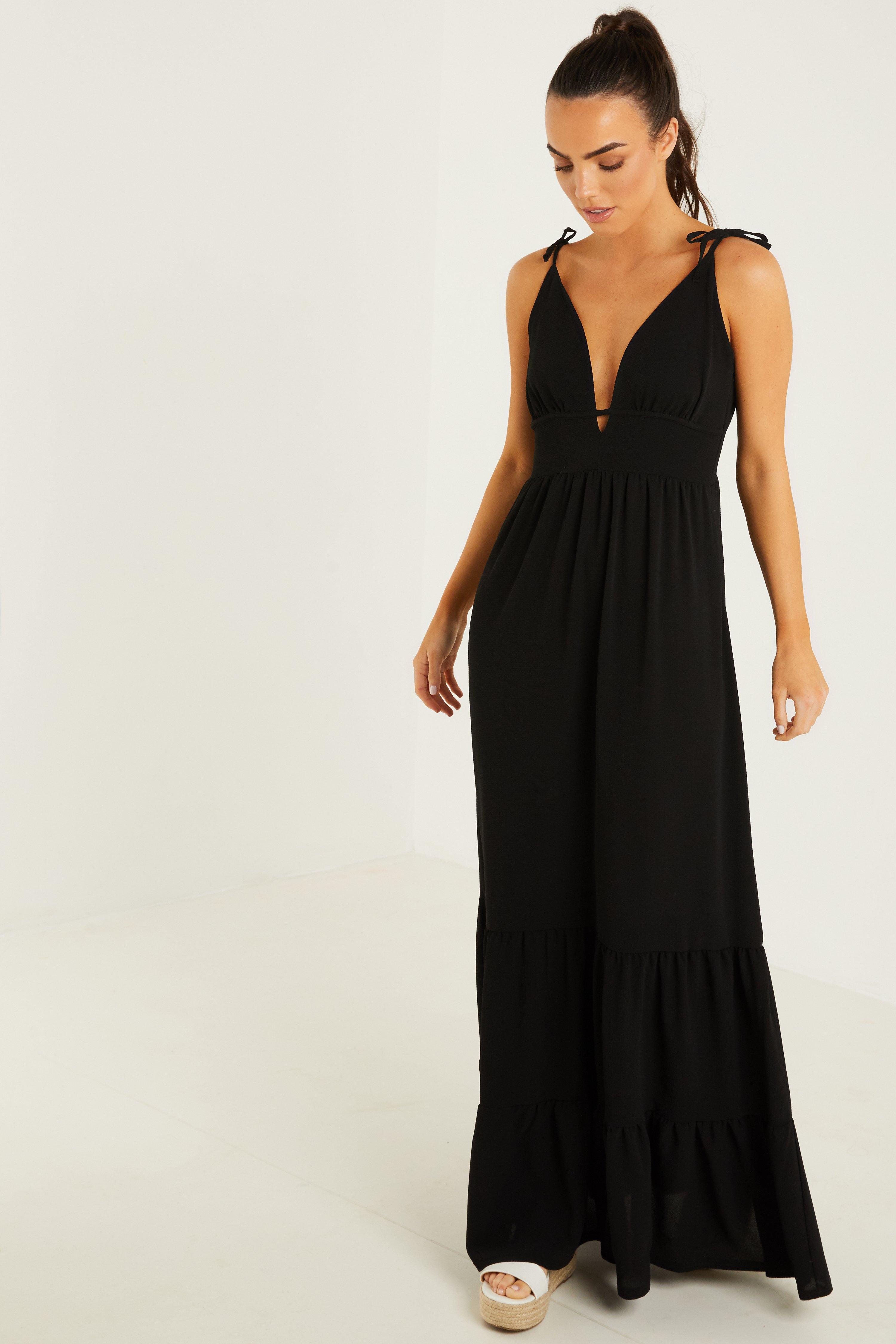 Black Tiered Maxi Dress