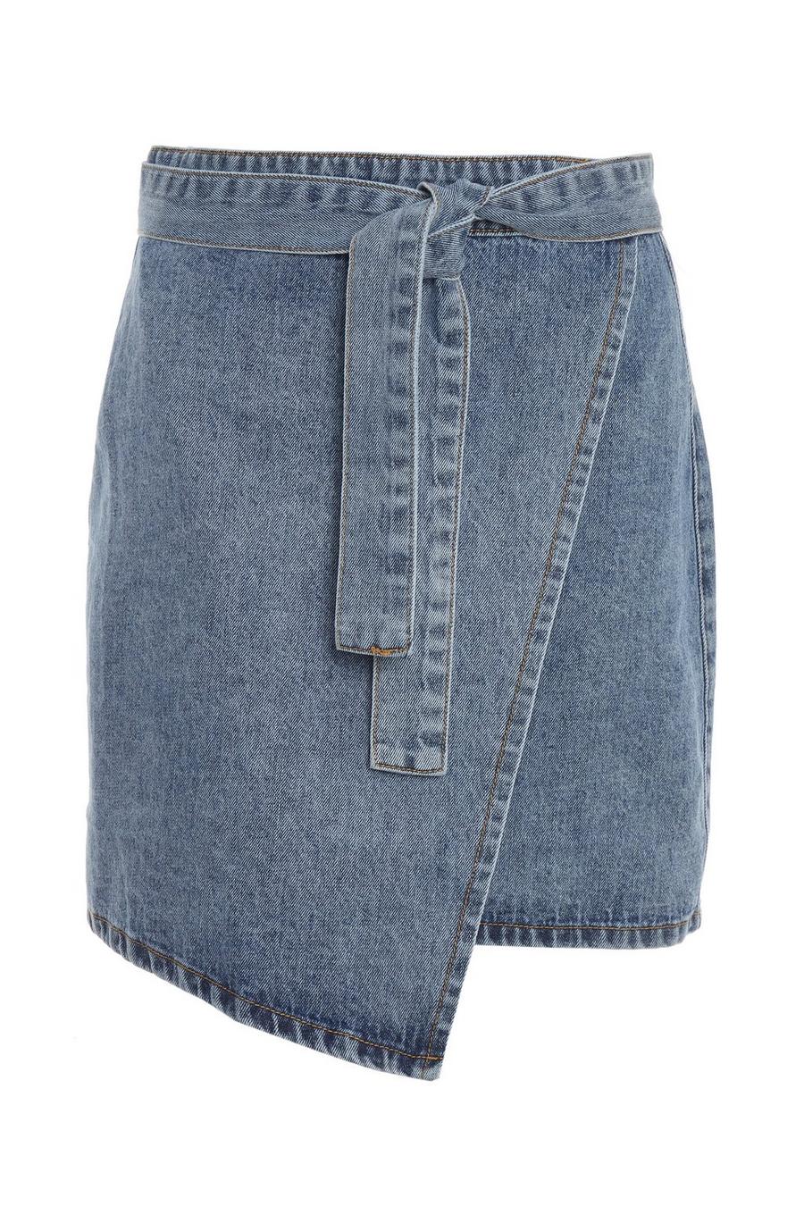 Denim wrap outlet mini skirt