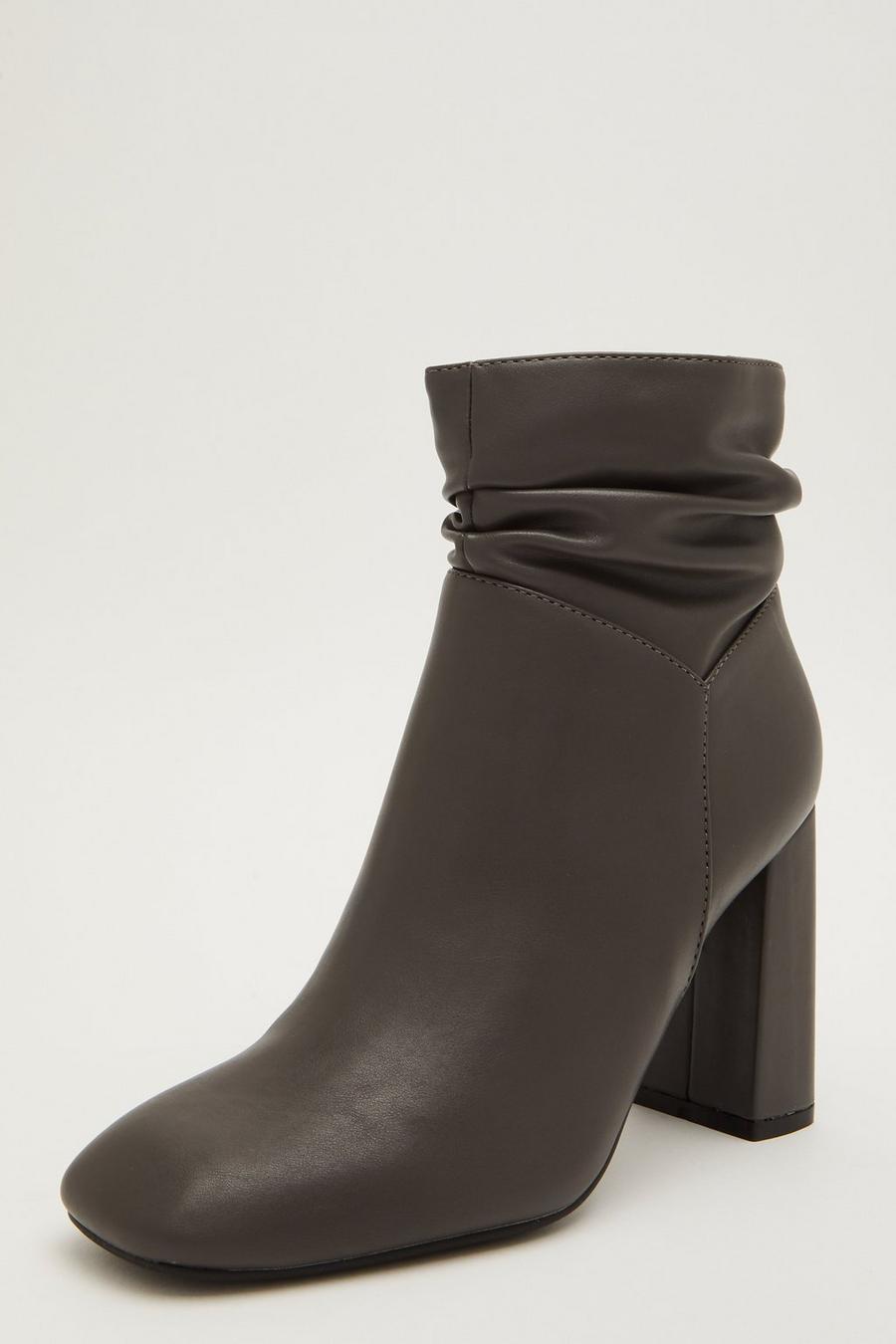 Grey ruched 2025 ankle boots