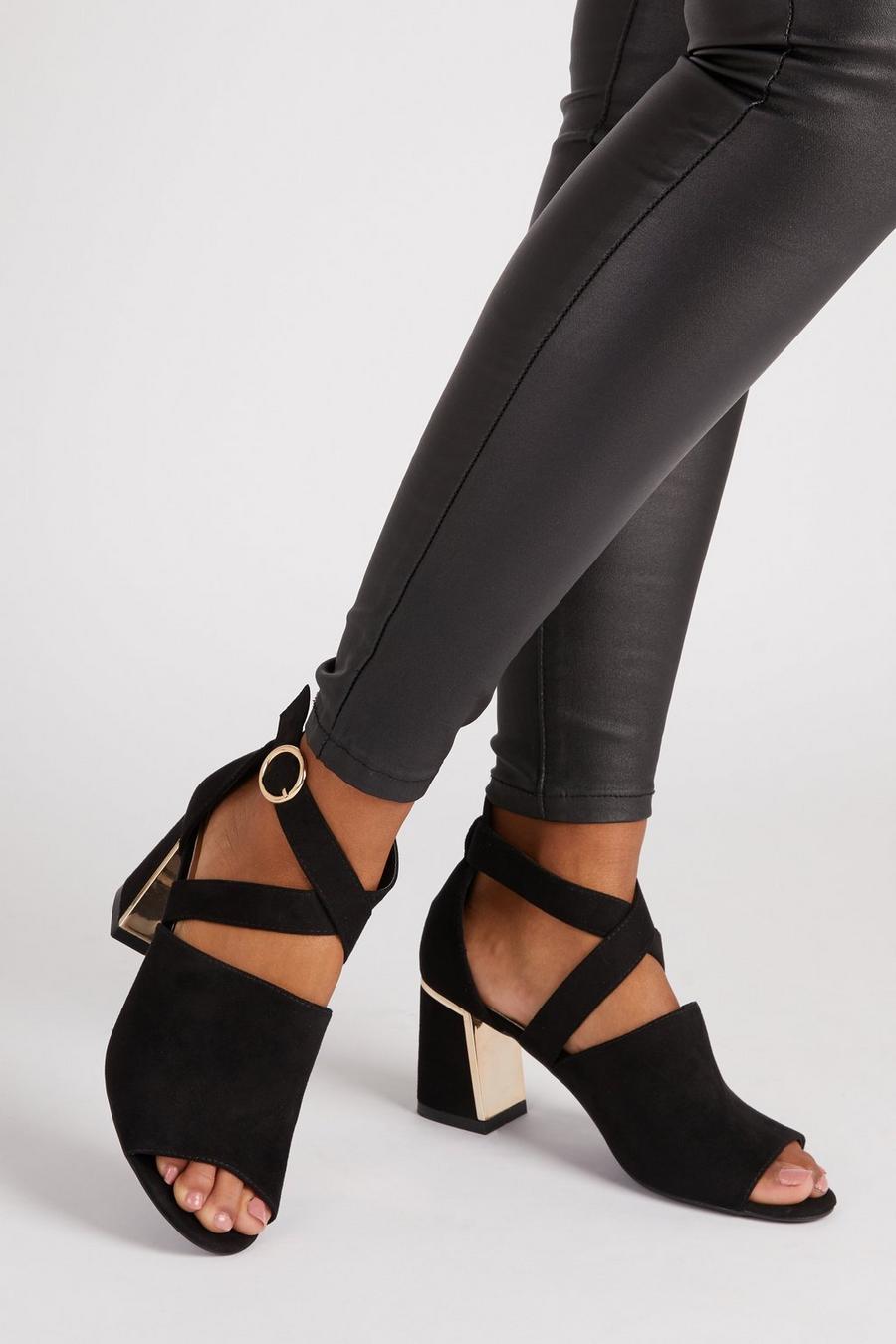 Black suede cut outlet out ankle boots