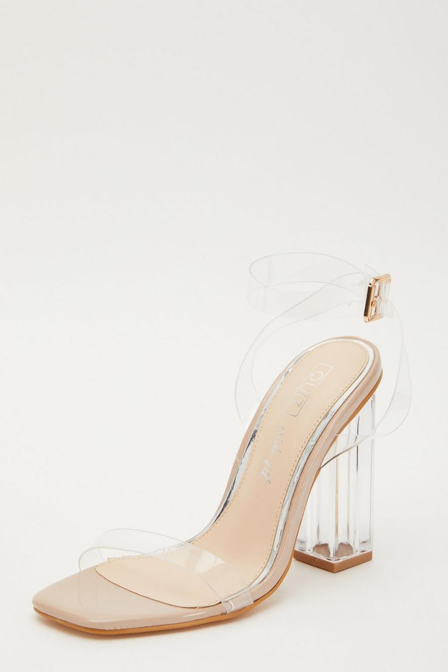 Clear block heels wide on sale fit