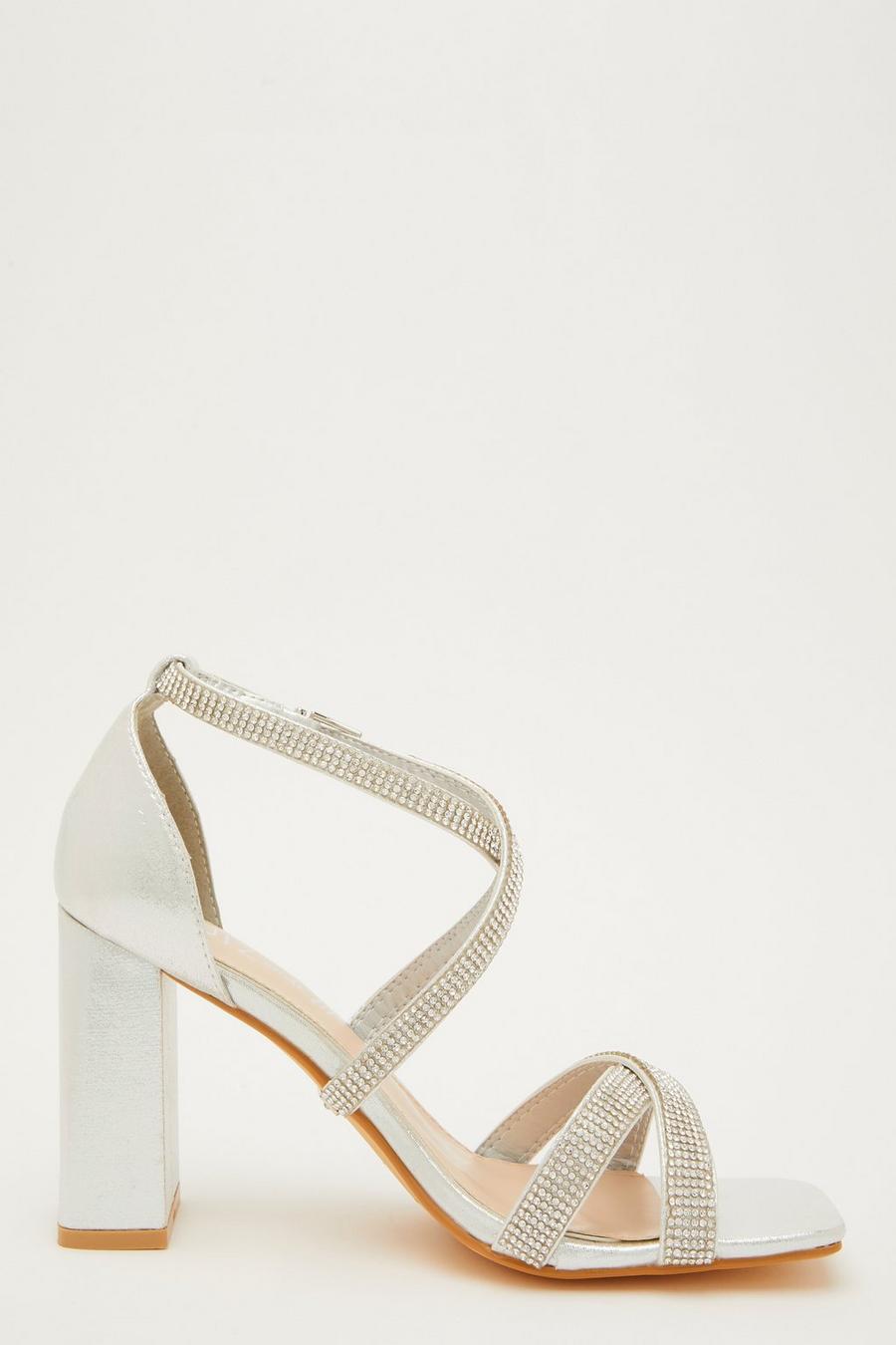 Wide fit best sale diamante sandals