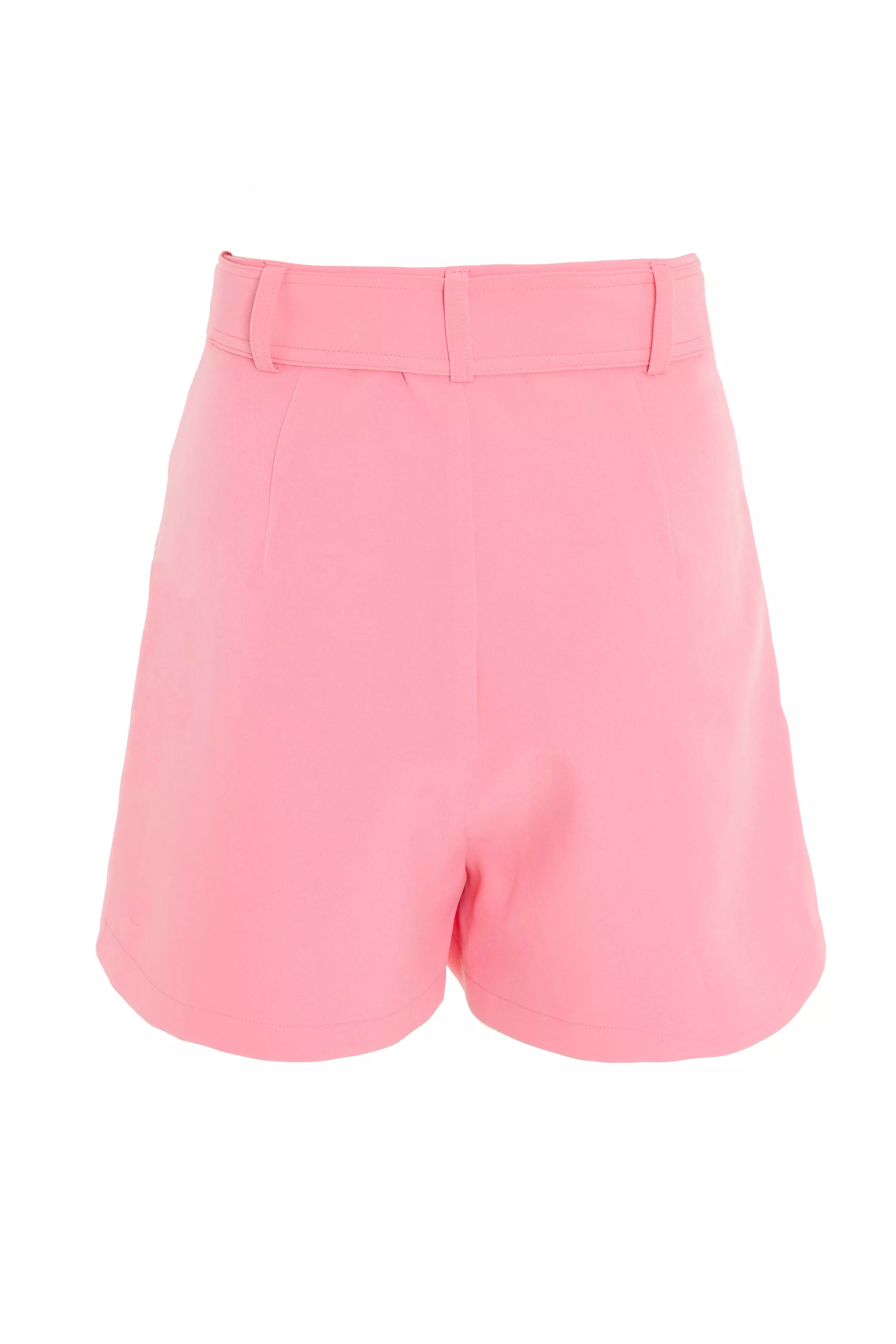 Pink High Waist Tailored Shorts - QUIZ Clothing