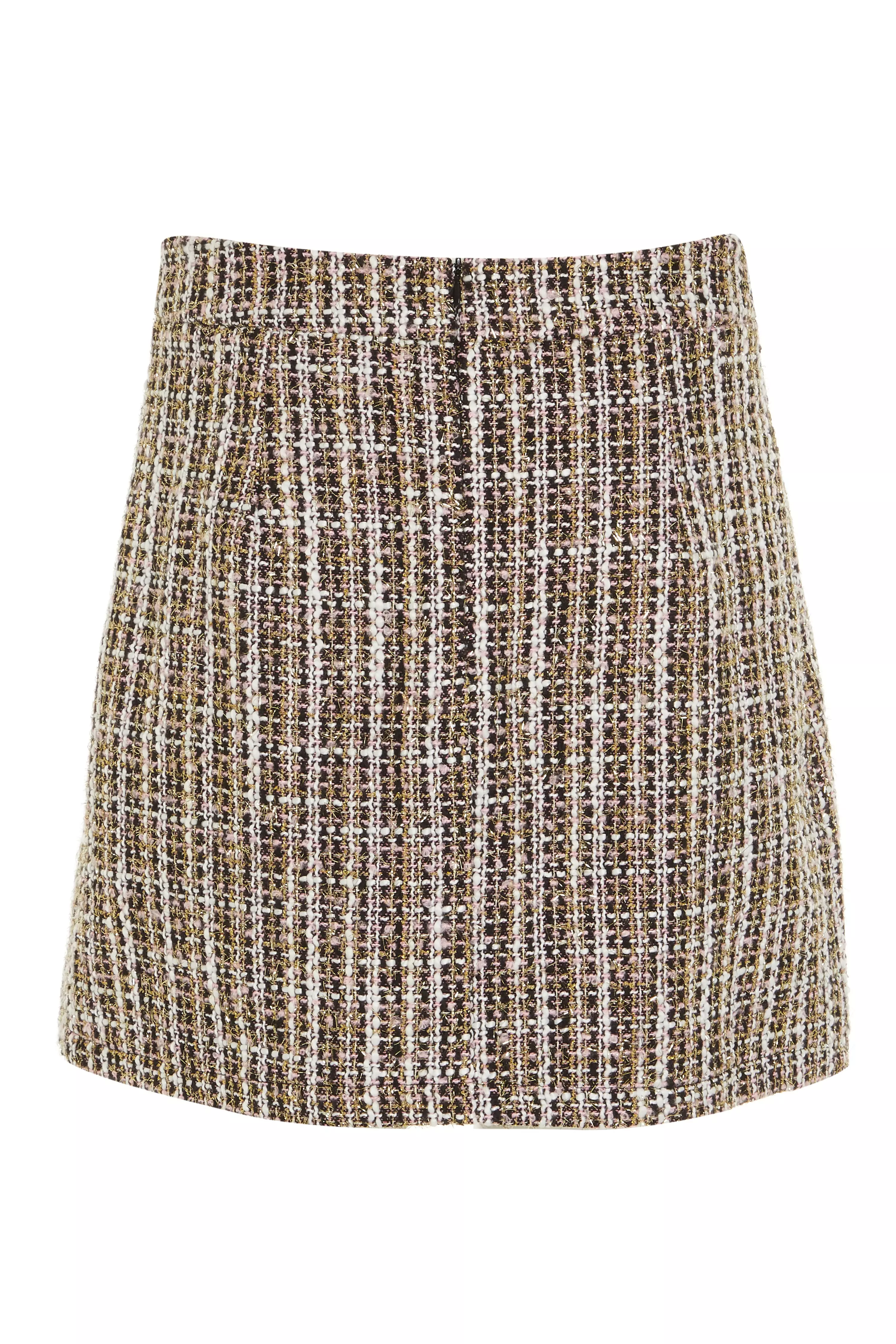 Multicoloured Check High Waist Tailored Skirt - QUIZ Clothing