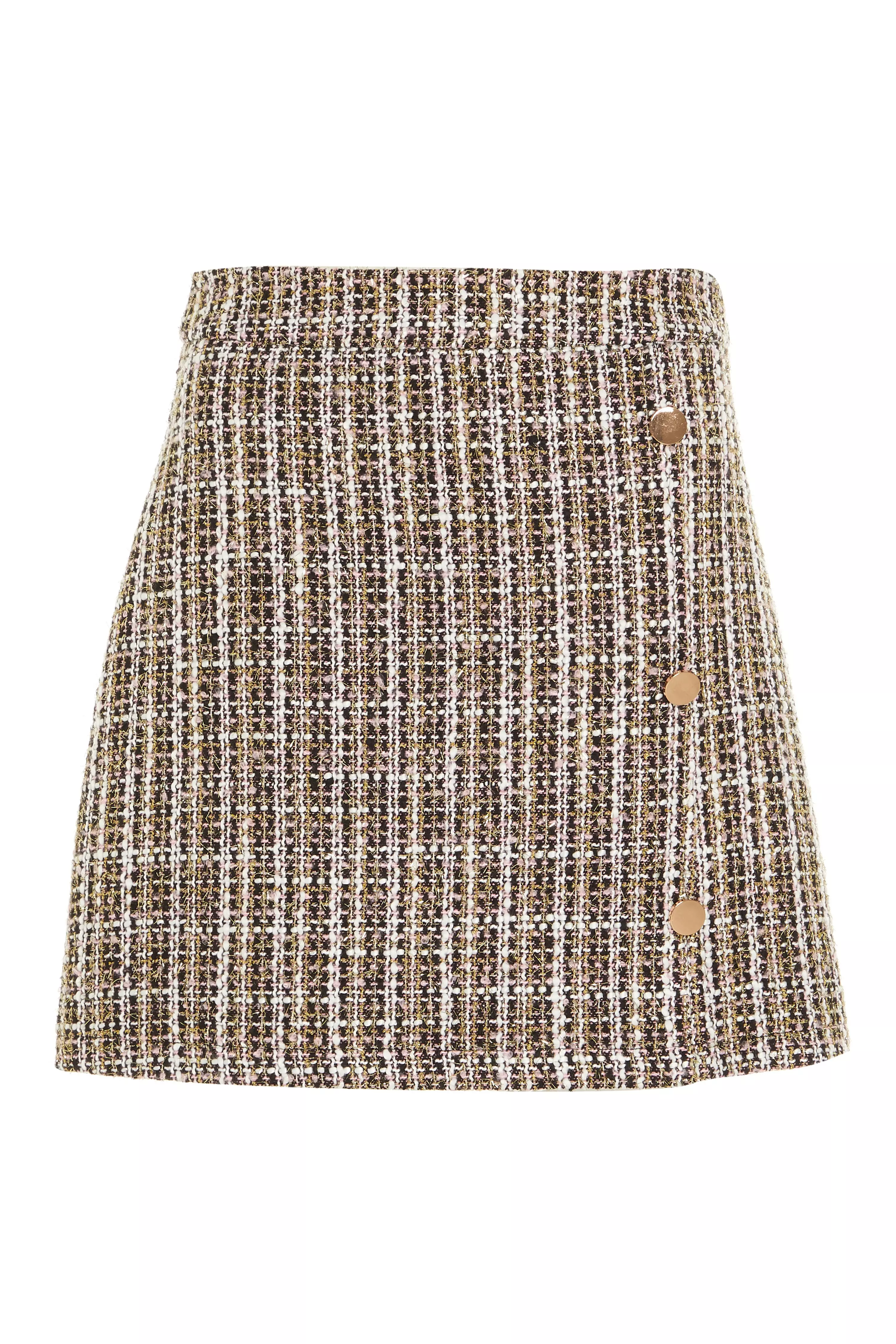 Multicoloured Check High Waist Tailored Skirt - QUIZ Clothing
