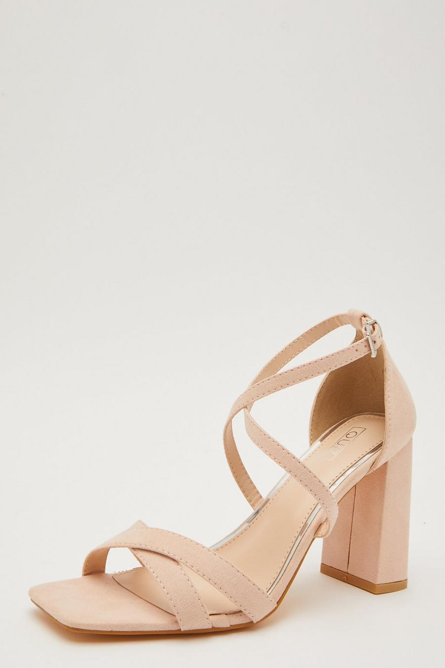 Nude heeled sandals wide fit sale