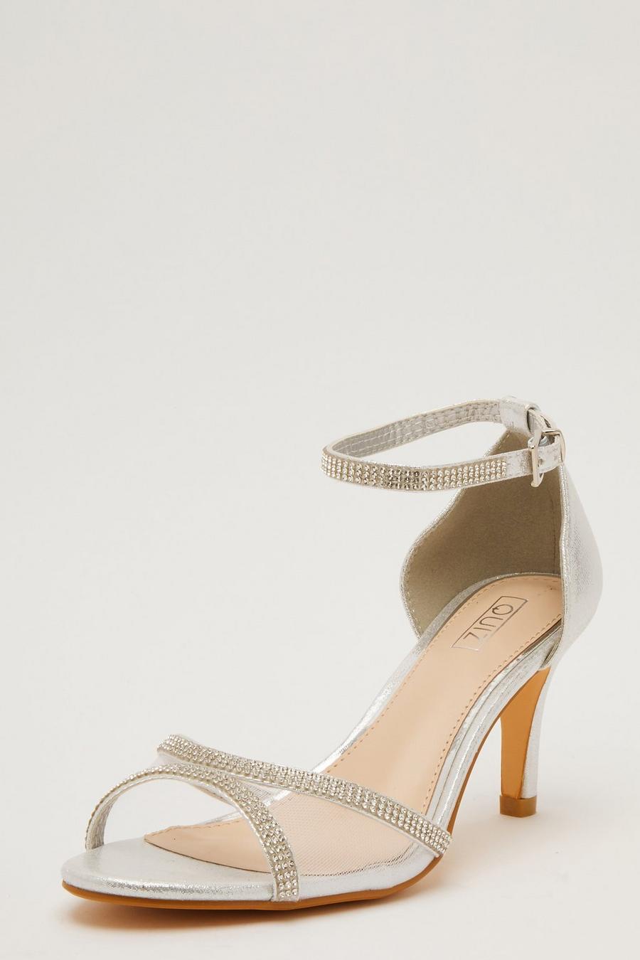 Quiz silver sale shimmer sandals