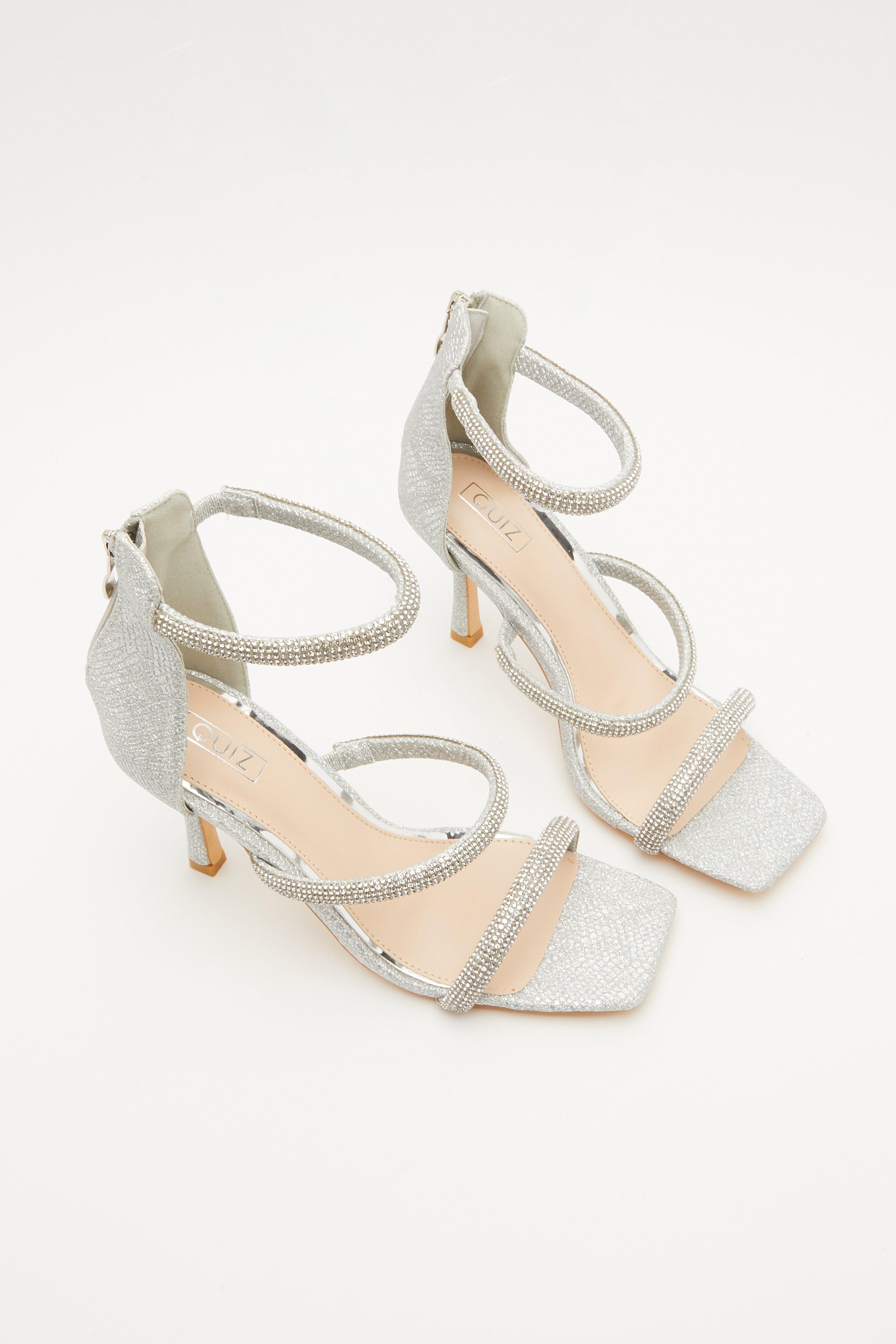 Quiz silver 2024 shimmer sandals