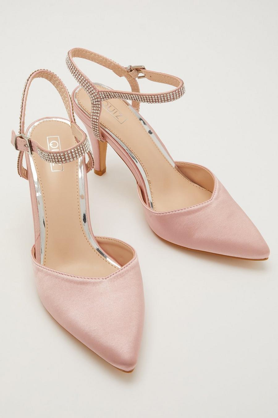 Pink on sale satin booties