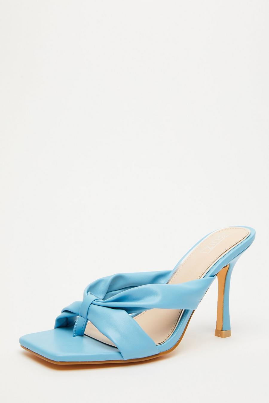 Baby blue mule heels hot sale