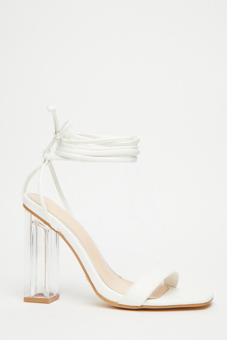 Clear strap ankle 2025 tie heels