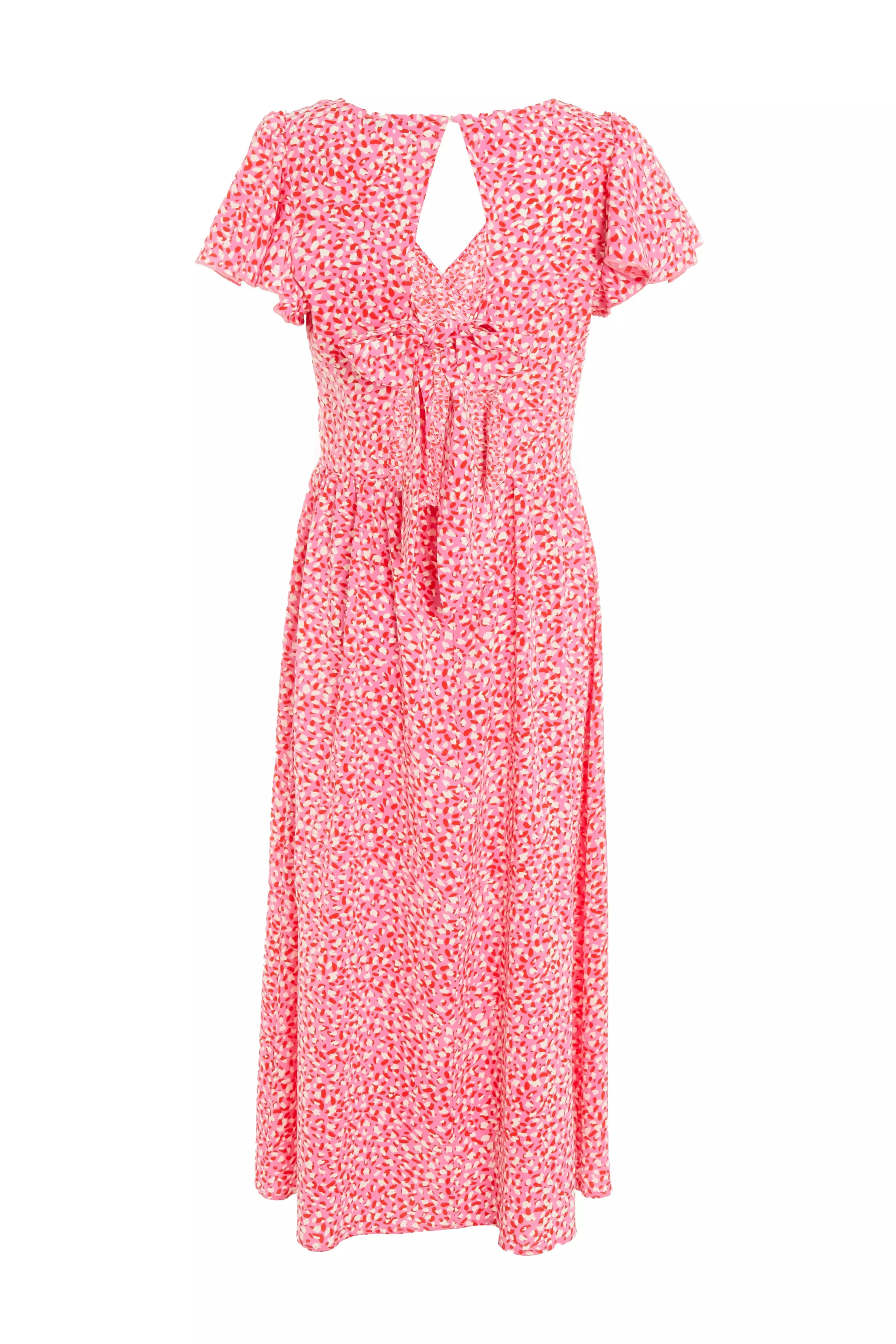 Pink Smudge Print Midi Dress - QUIZ Clothing