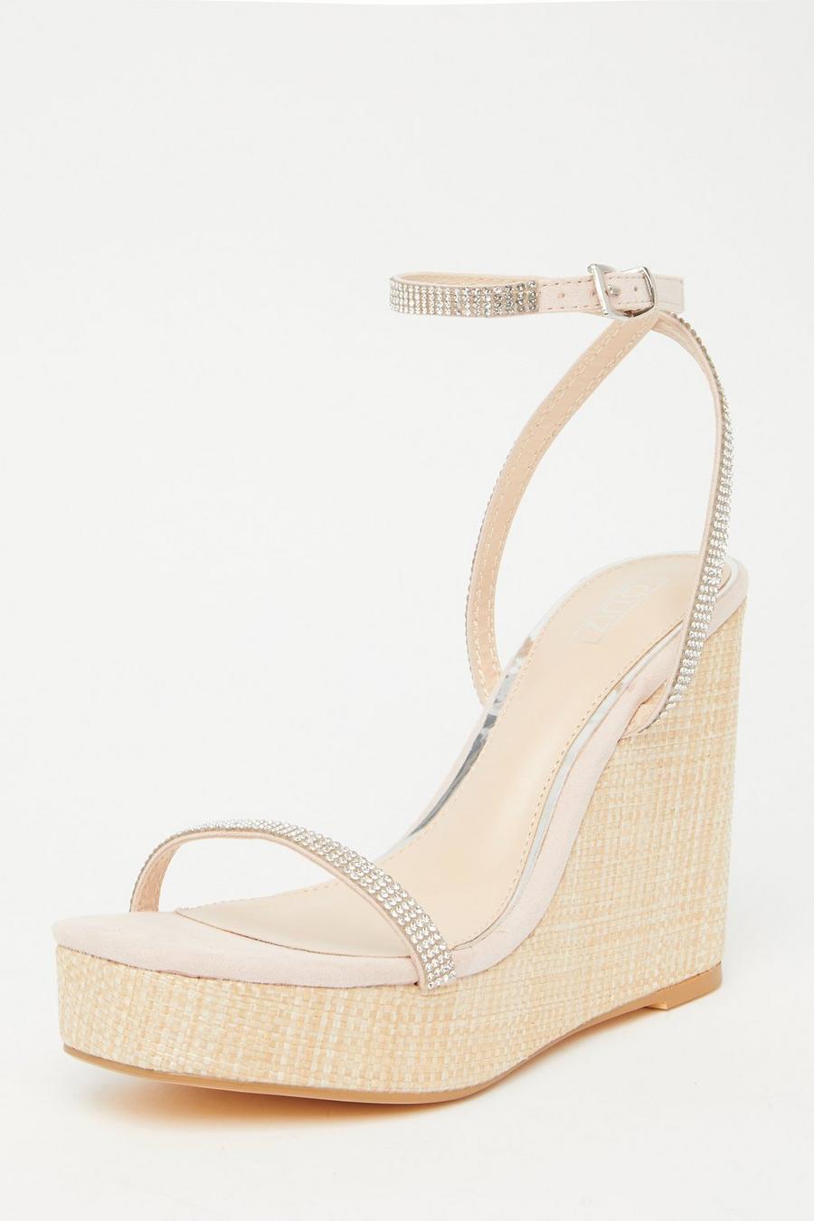 Nude ankle strap on sale wedges