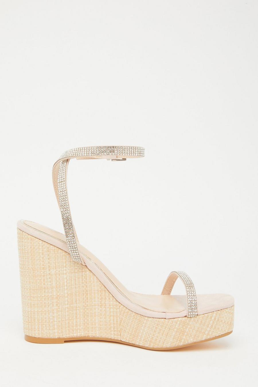 Nude strappy sales wedge sandals