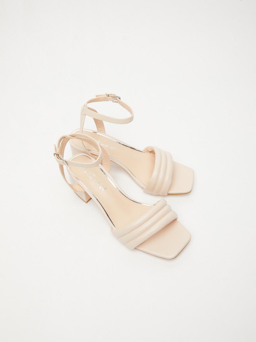 Nude wide fit 2025 heeled sandals