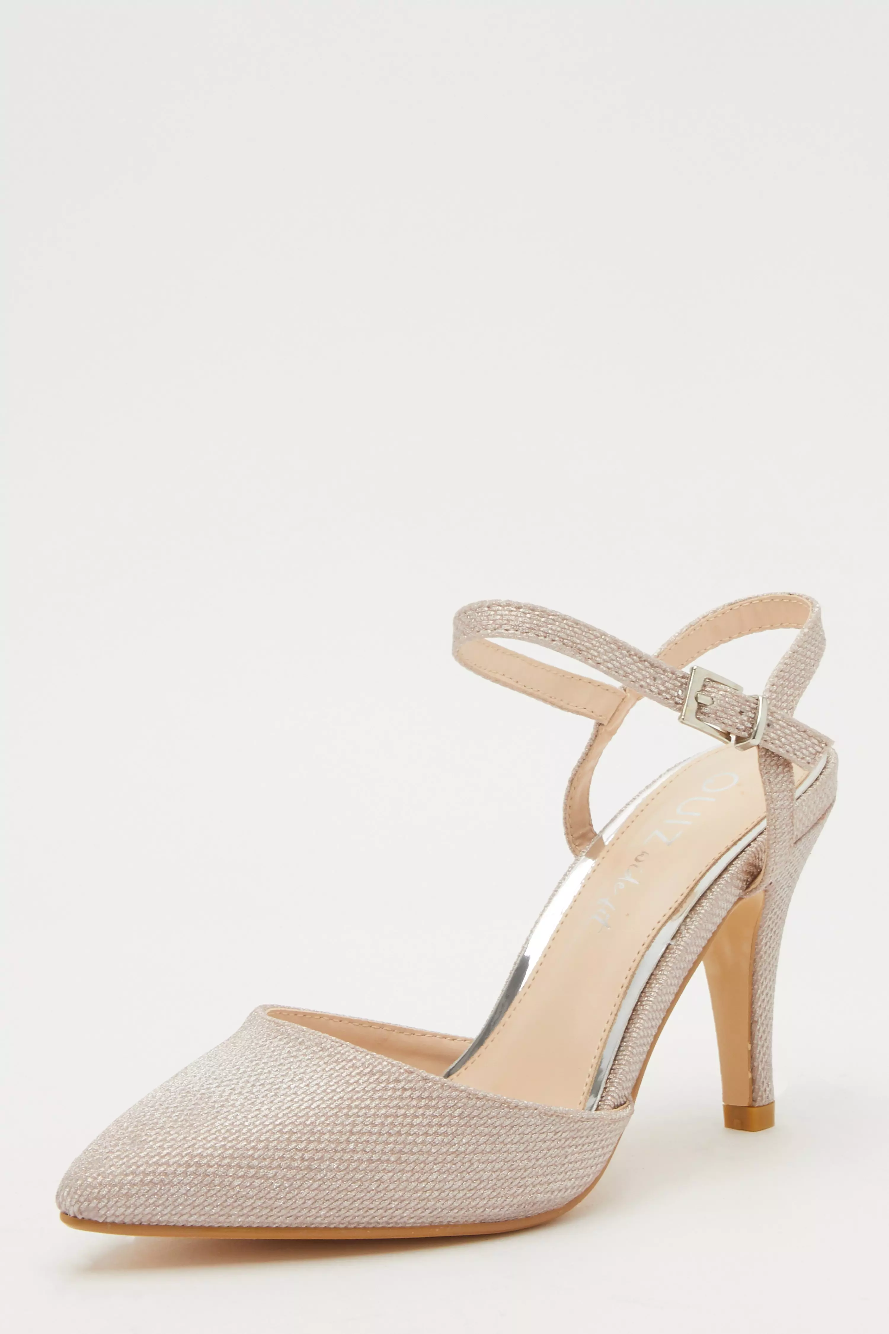 Wide Fit Pink Shimmer Court Heels - QUIZ Clothing