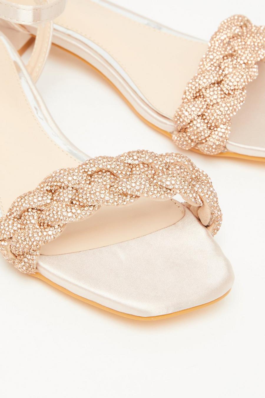 Rose Gold Pleated Flat Sandals Quiz Clothing