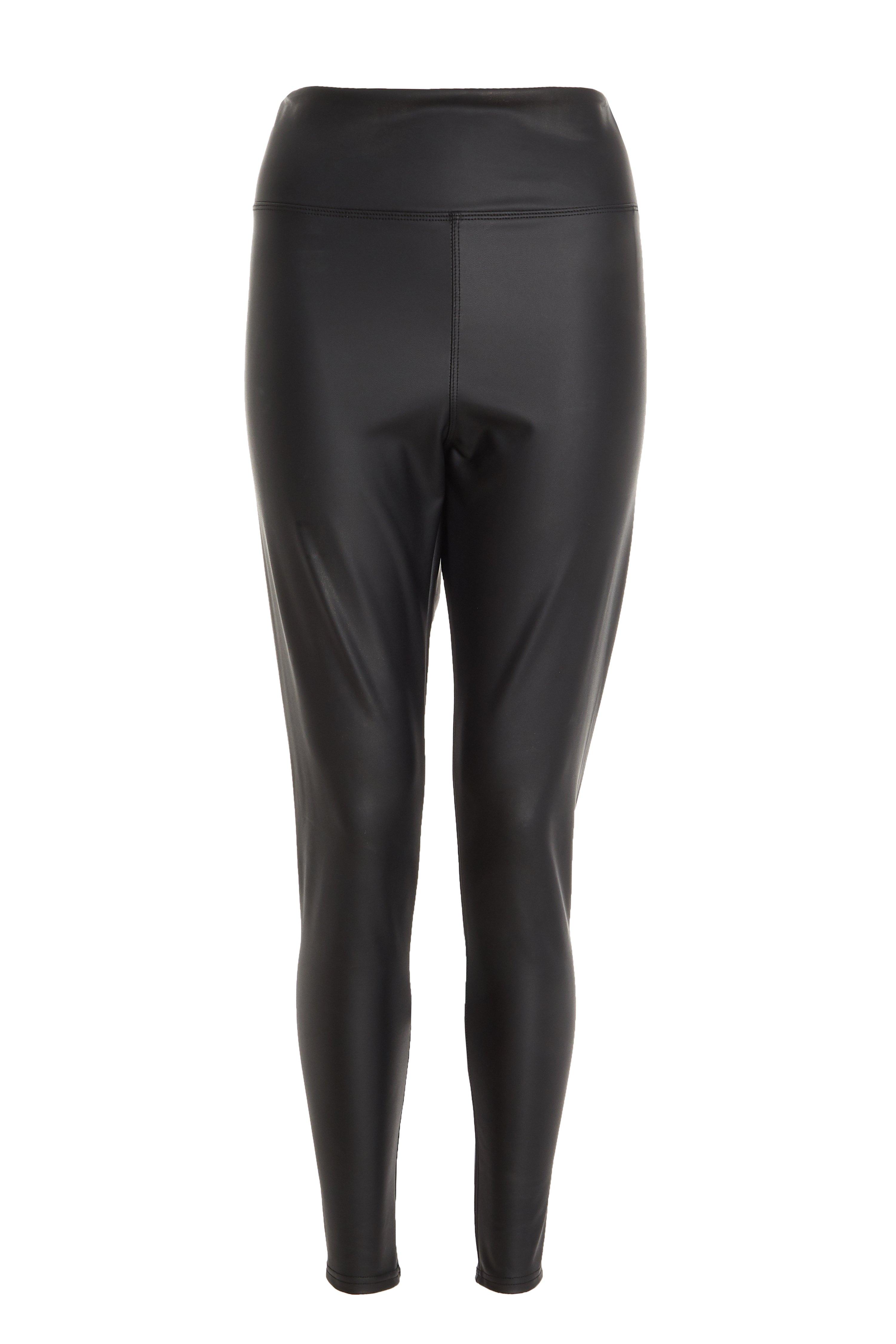 Black Stretchy Faux Leather Leggings