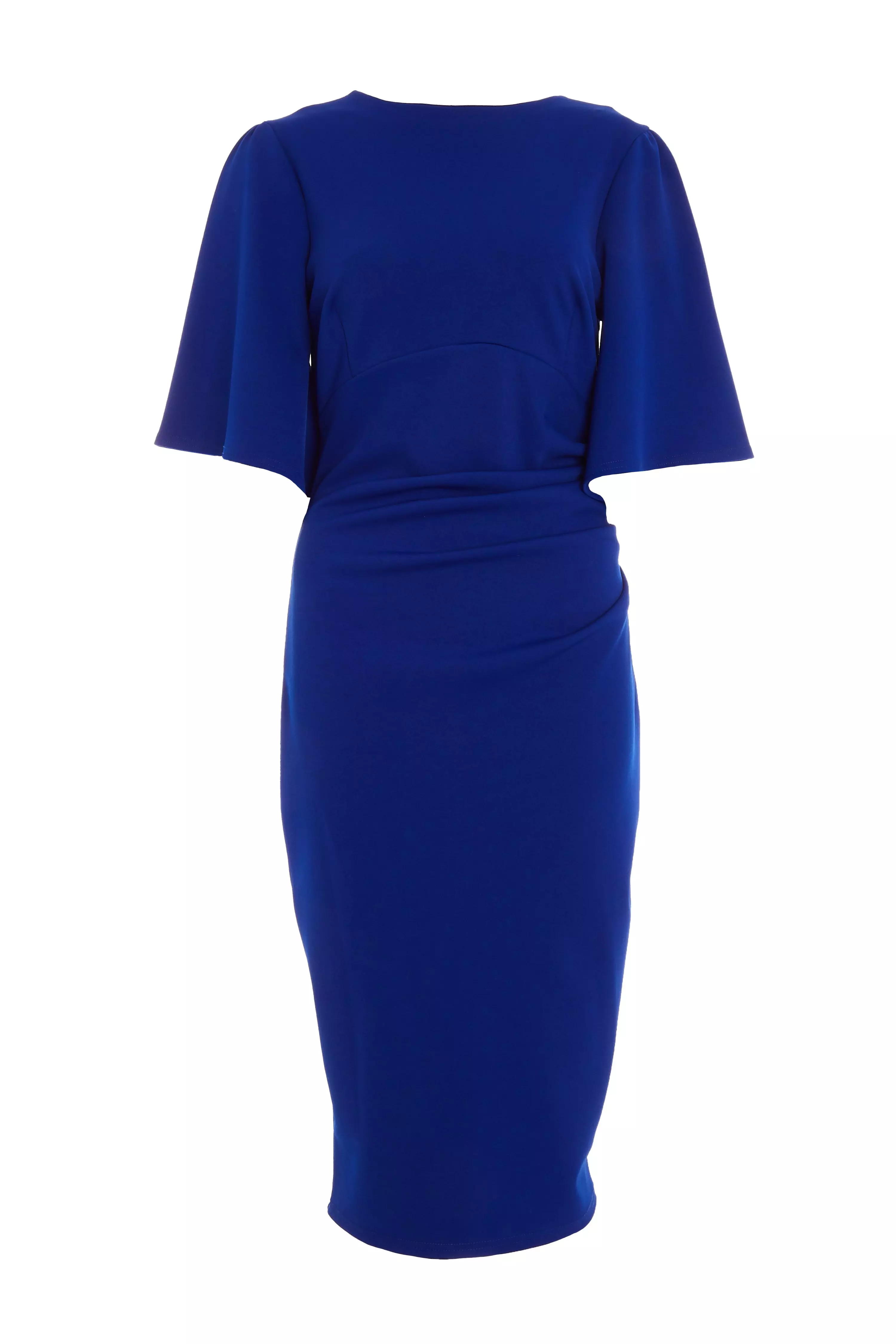 Blue Half Sleeve Midi Dress - QUIZ Clothing