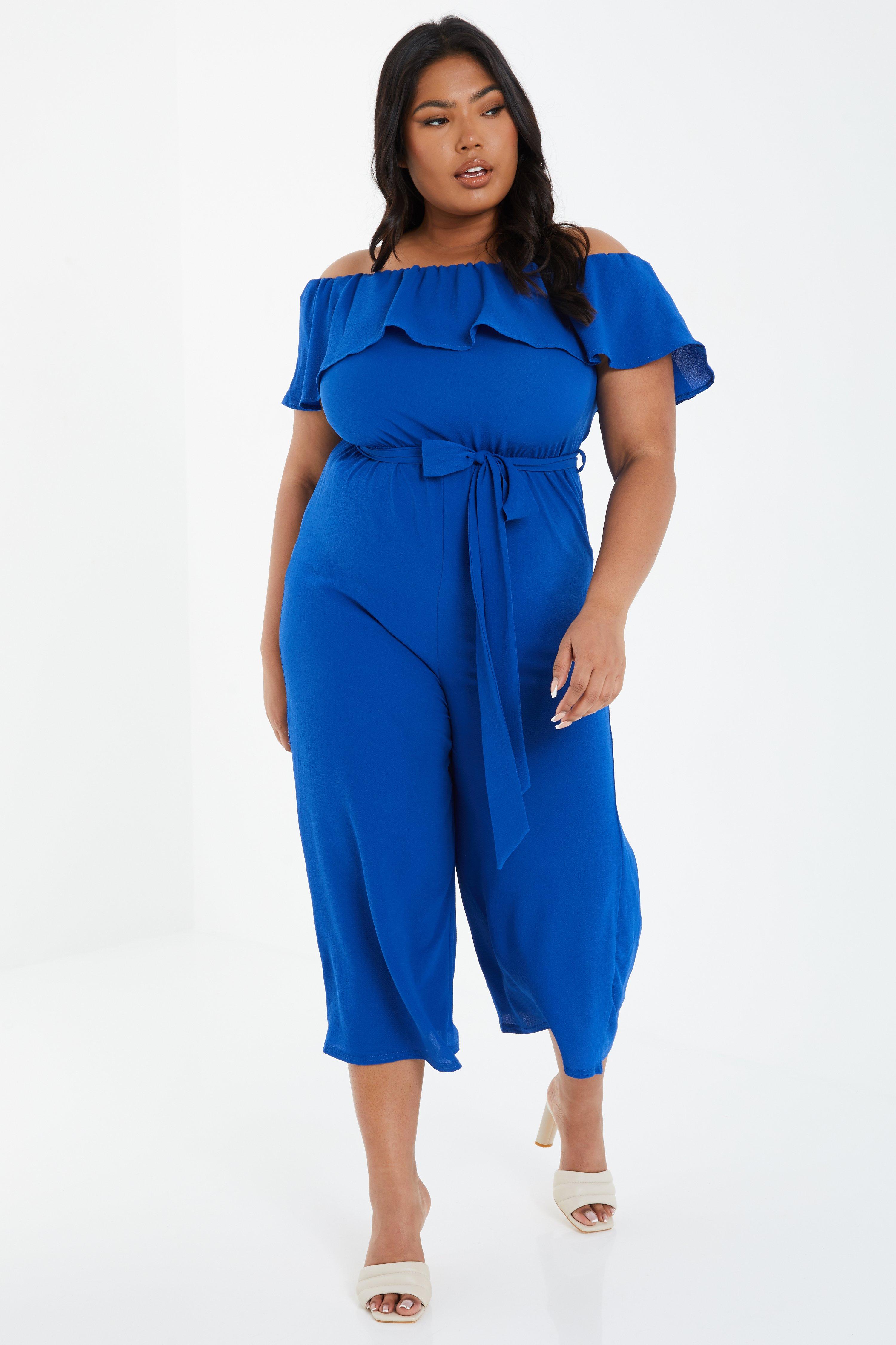 Royal blue culotte jumpsuit online