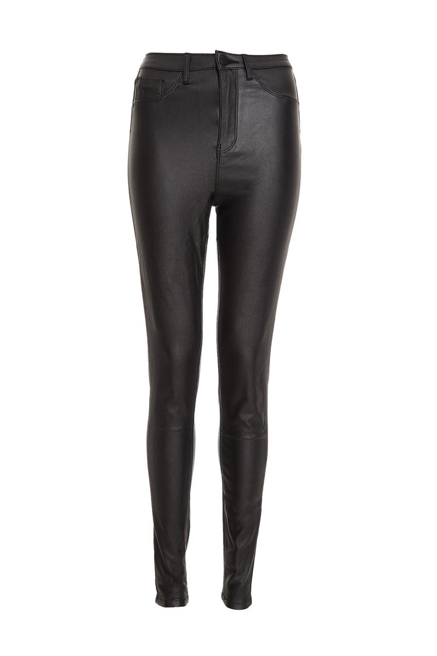 Leather sales black jeans