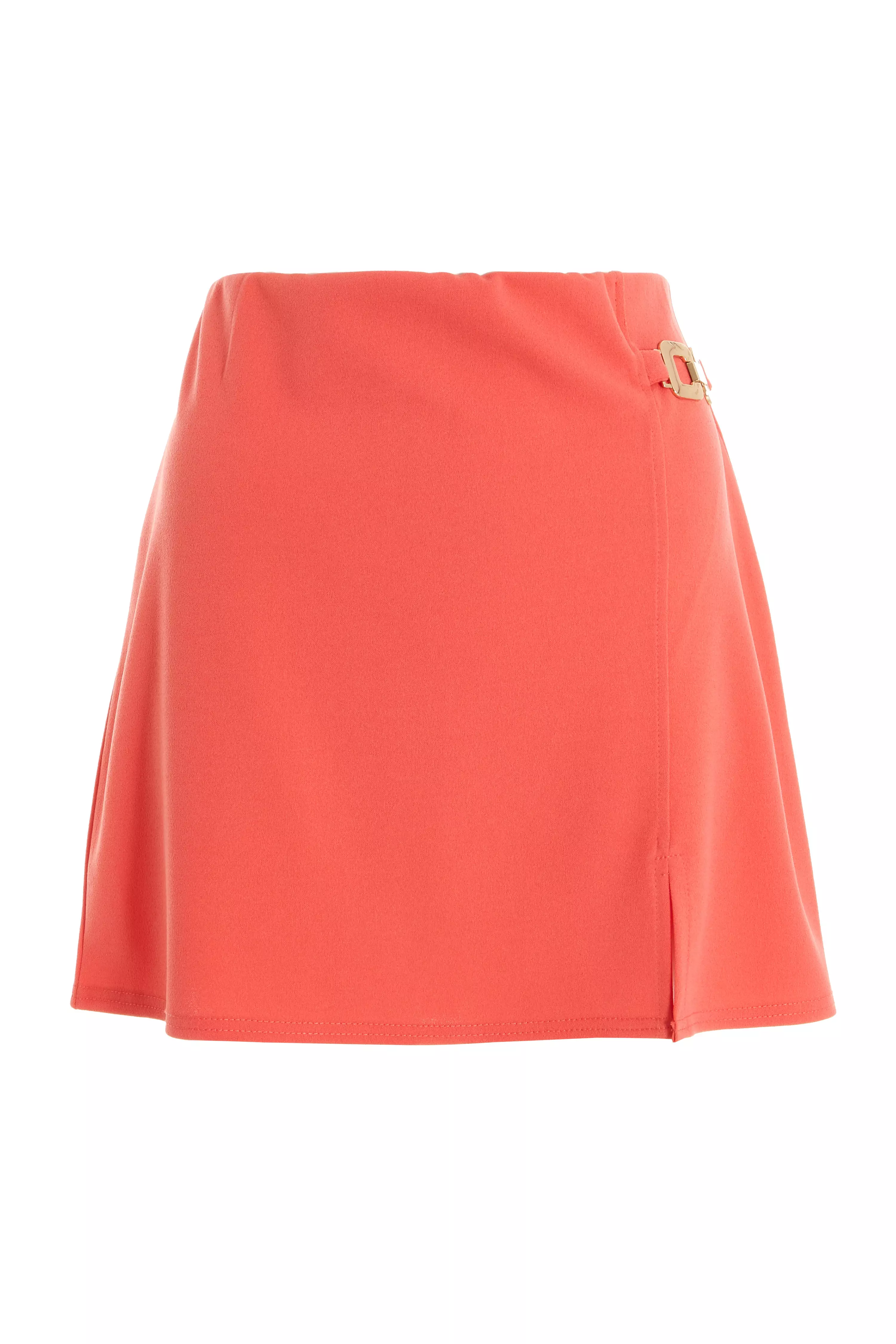 Coral Buckle Skirt - QUIZ Clothing
