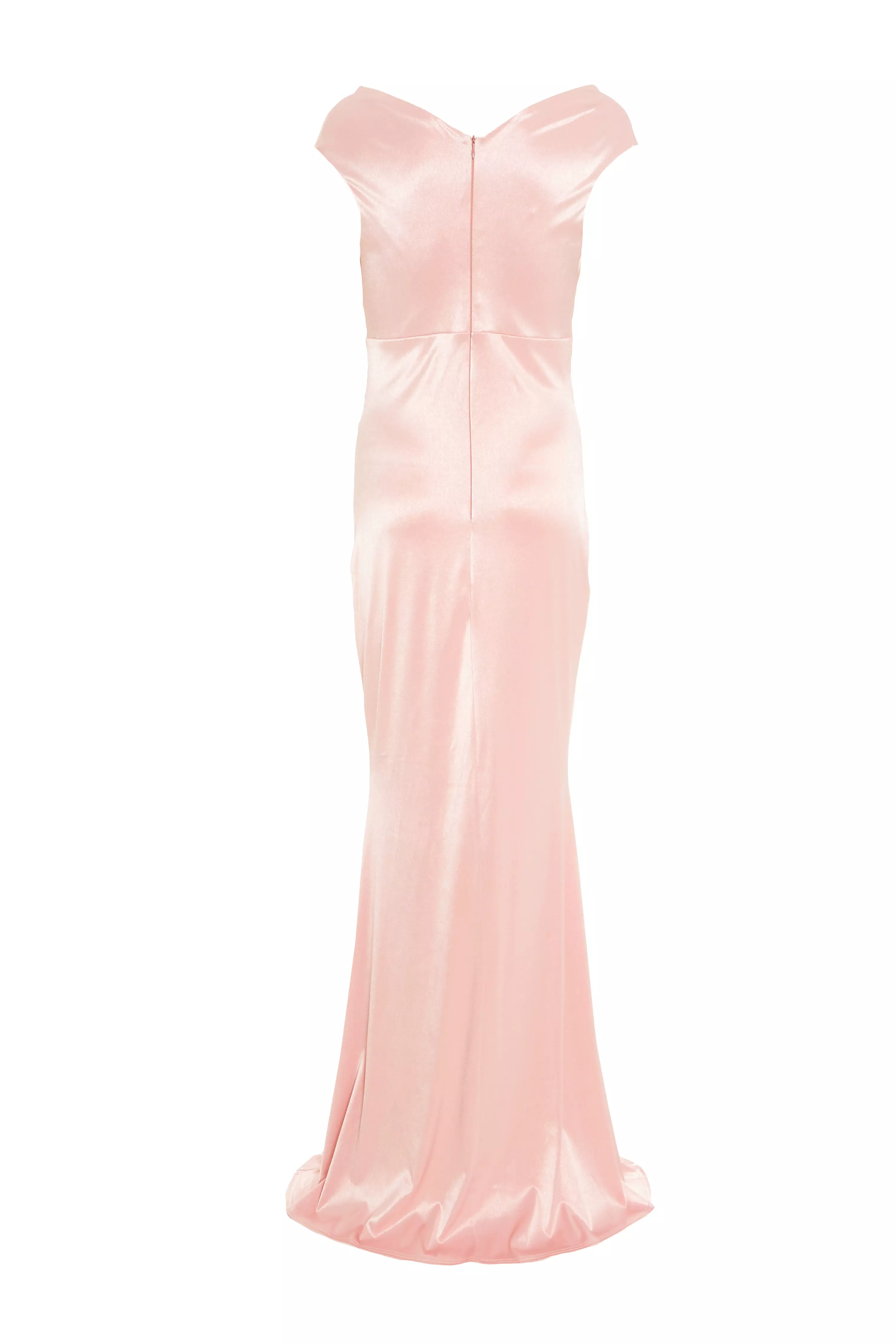 Pink Ruched Maxi Dress - QUIZ Clothing