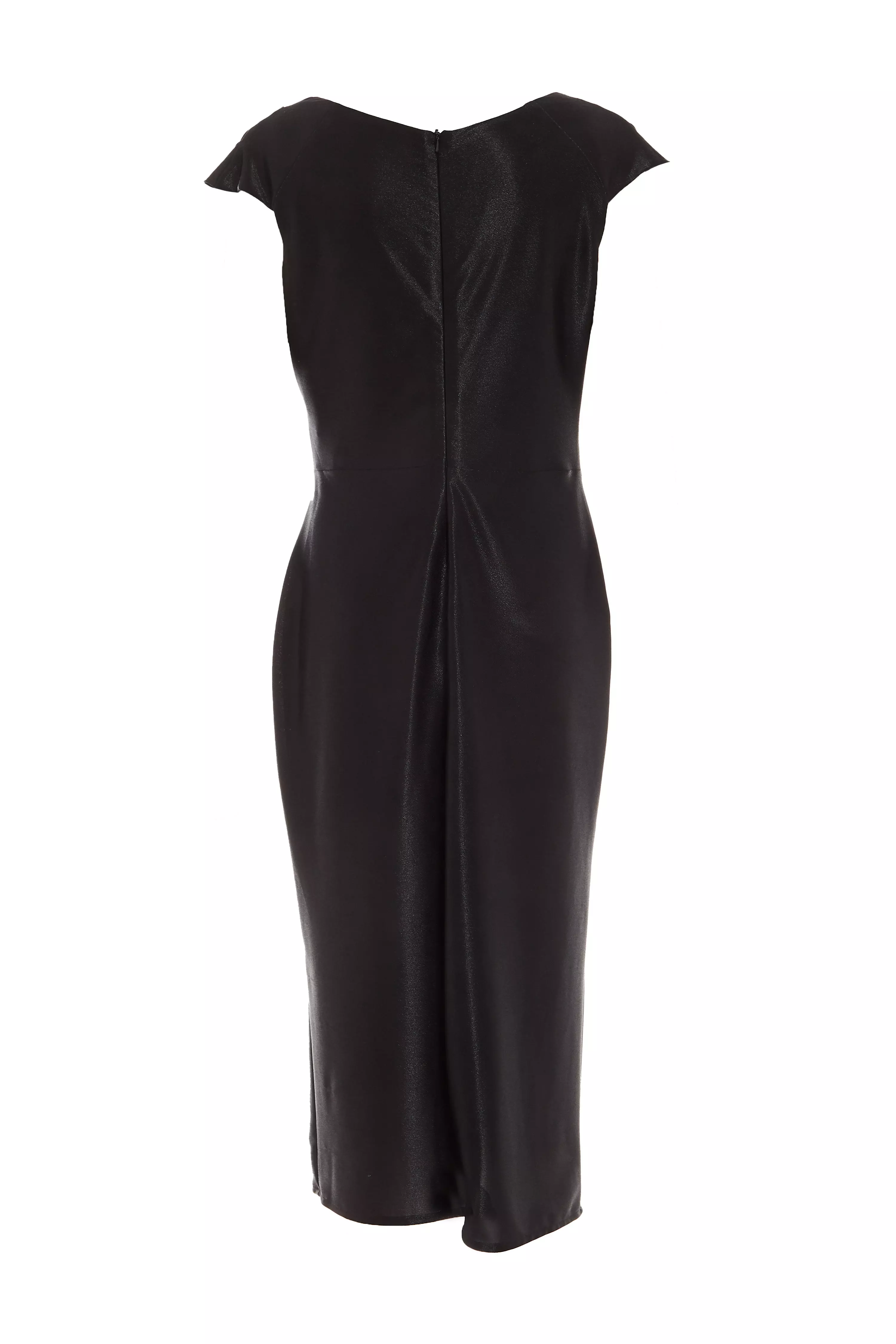 Black Ruched Midi Dress - QUIZ Clothing