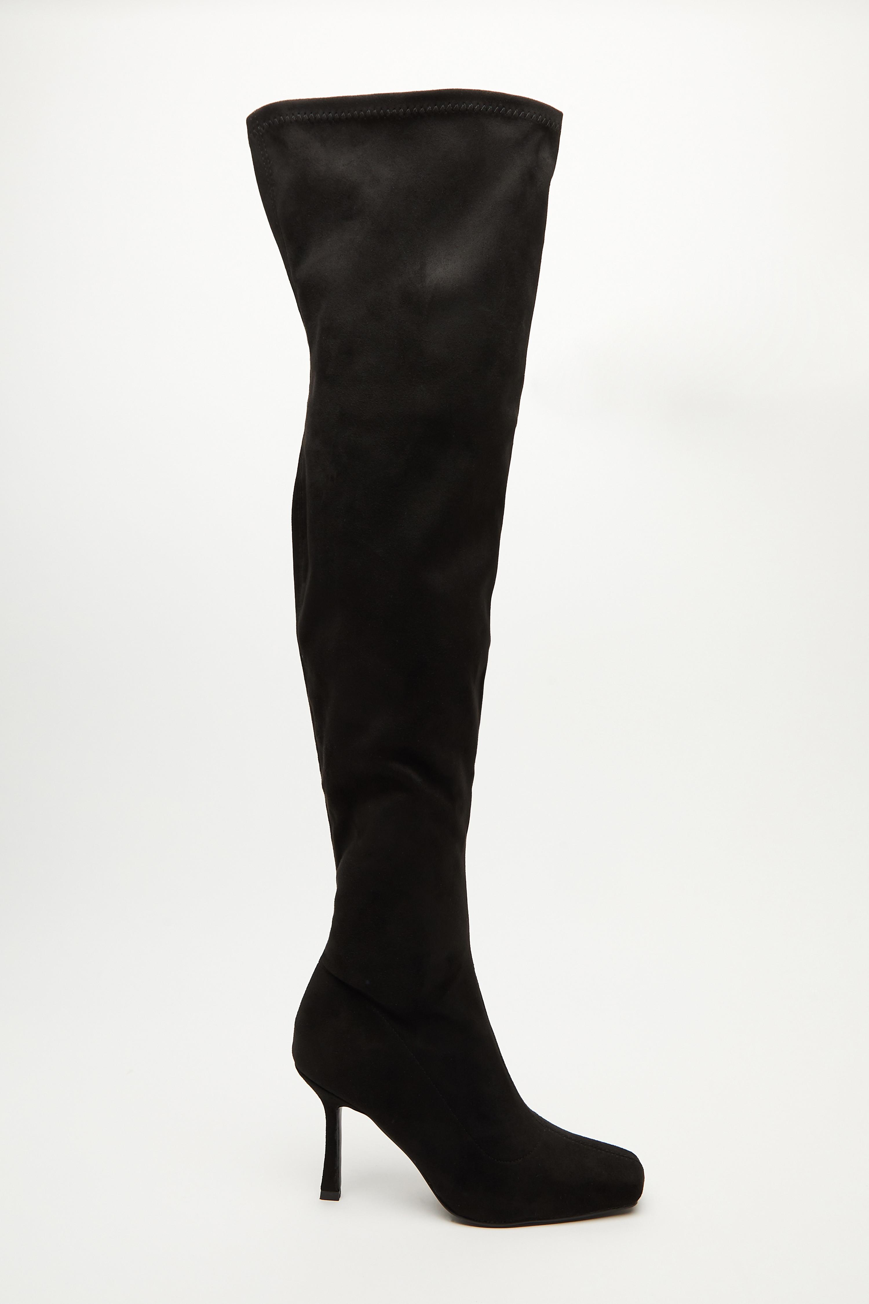 over the knee navy blue boots