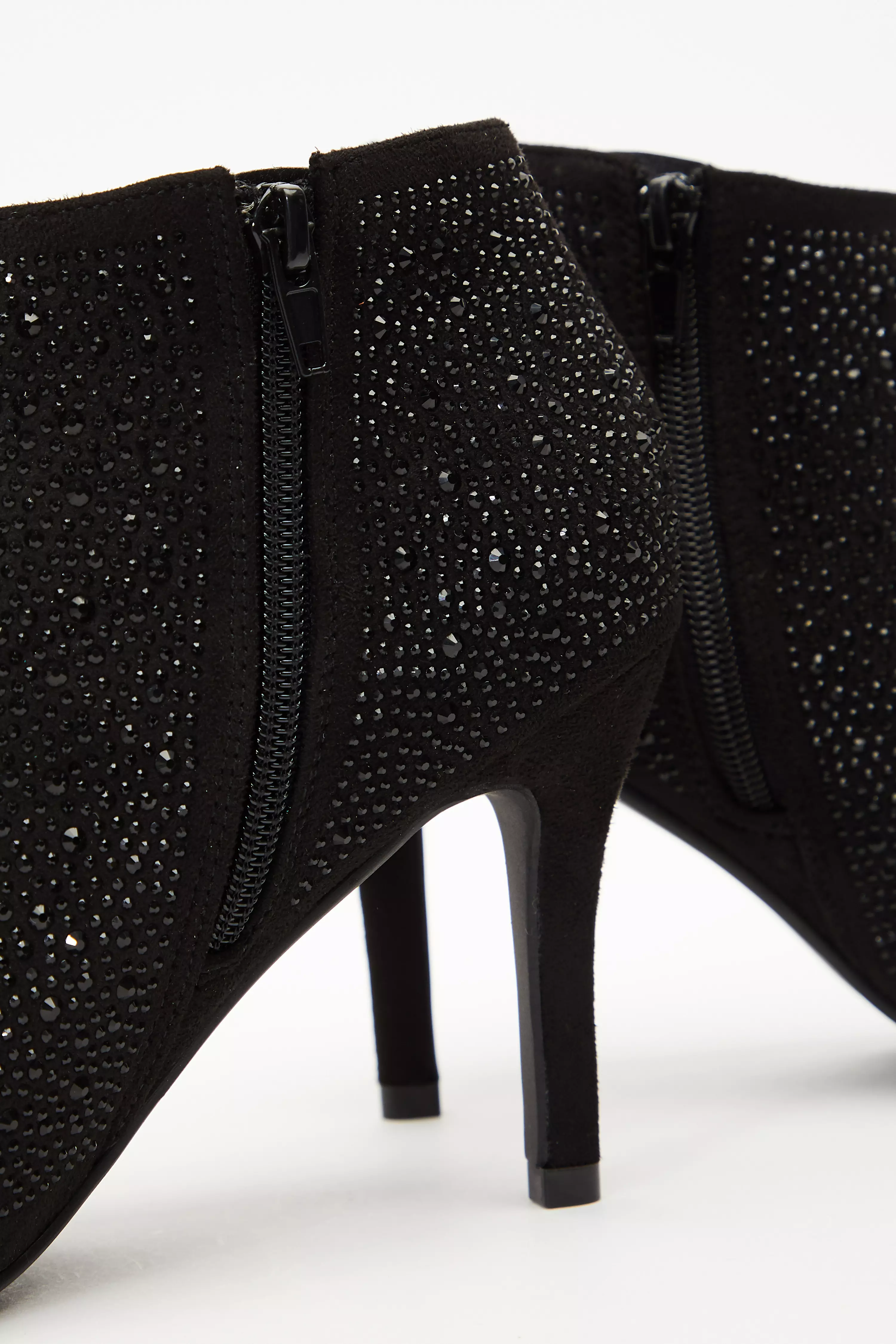 Black Diamante Shoe Boots QUIZ Clothing