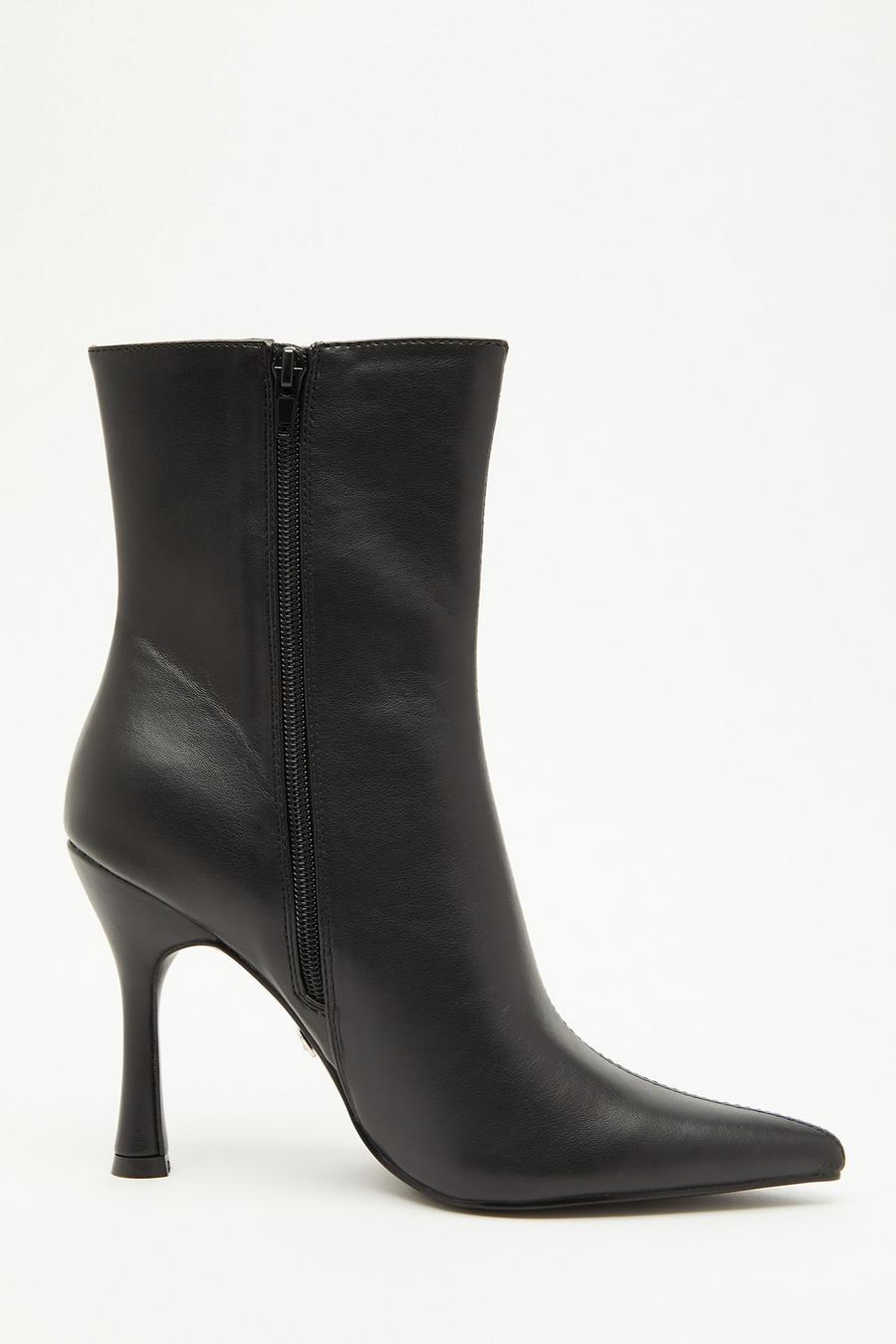 Cheap black heeled ankle on sale boots